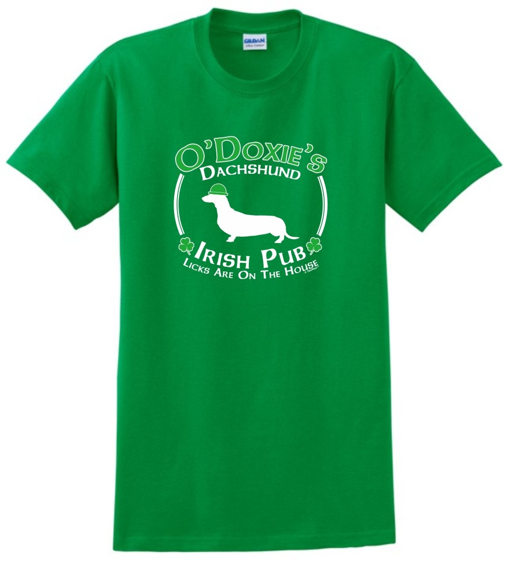 ThisWear St. Patrick's Day Dachshund Dog Irish Pub Sign T-Shirt for Men & Women - Funny Pet Lover Apparel for Pub Crawls, Parties & Irish Festivals