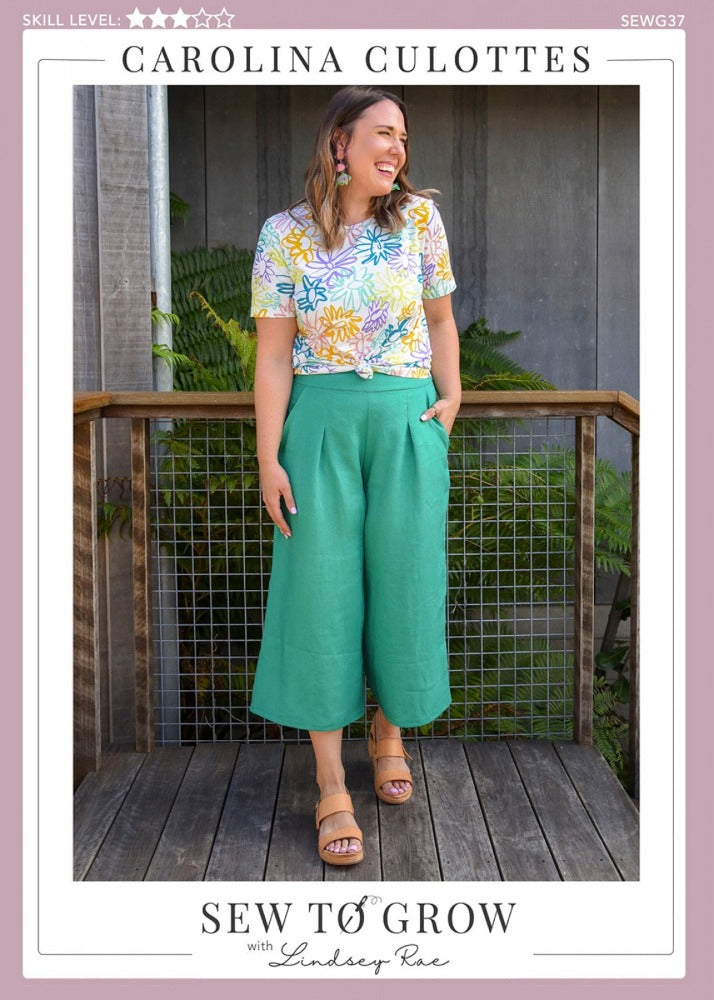 Carolina Culottes with Floral Pattern - Women's High Waist Wide Leg Pants for Casual & Office Wear