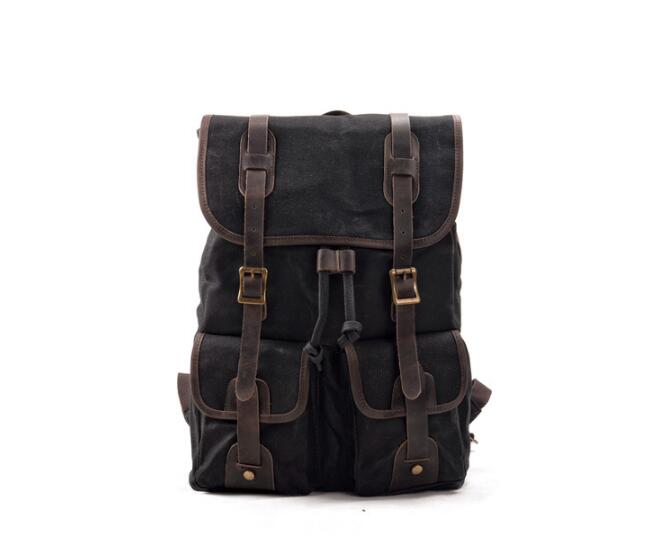 Stylish Dark Grey & Black Canvas Backpack for Women - Durable Travel, School & Work Essentials - Perfect for Commuting, College & Outdoor Adventures