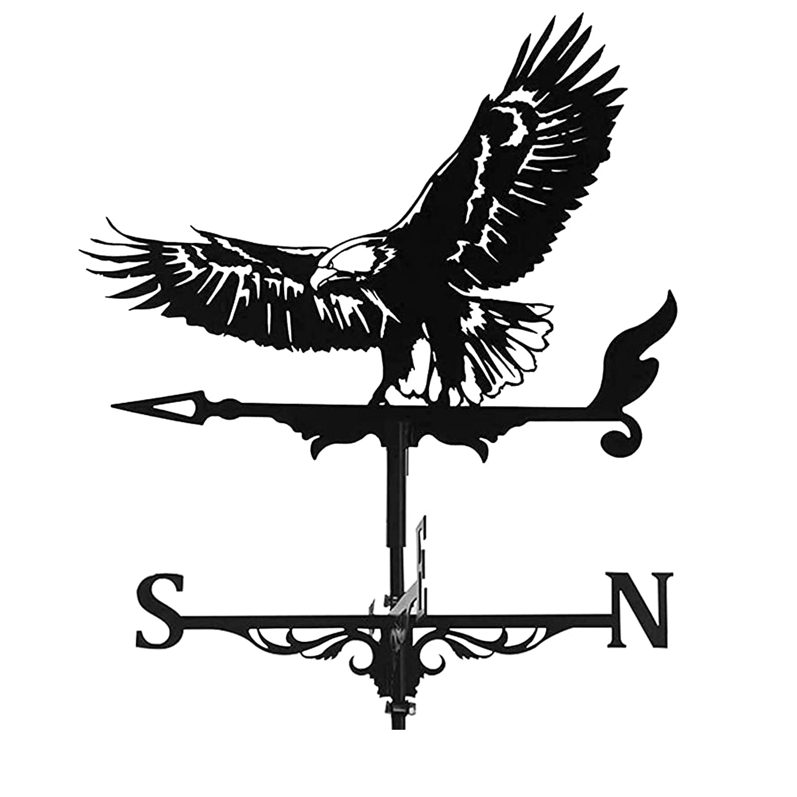 FMOGG Stainless Steel Bald Eagle Weather Vane - Durable Retro Farm & Garden Stake for Patio, Yard, Courtyard Decoration - Wind Direction Indicator for Outdoor Use - Perfect for Farmhouse, Cottage & Countryside Style Gardens