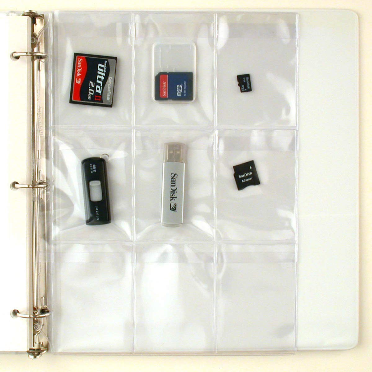 StoreSMART Plastic Top-Loading Pages for SD Cards & Flash Drives - 200-Pack with Flaps - Fits 3-Ring Binders - Perfect for Photo Storage, Office Organization & Memory Card Protection (RMSTWPF-MEMRY-200)