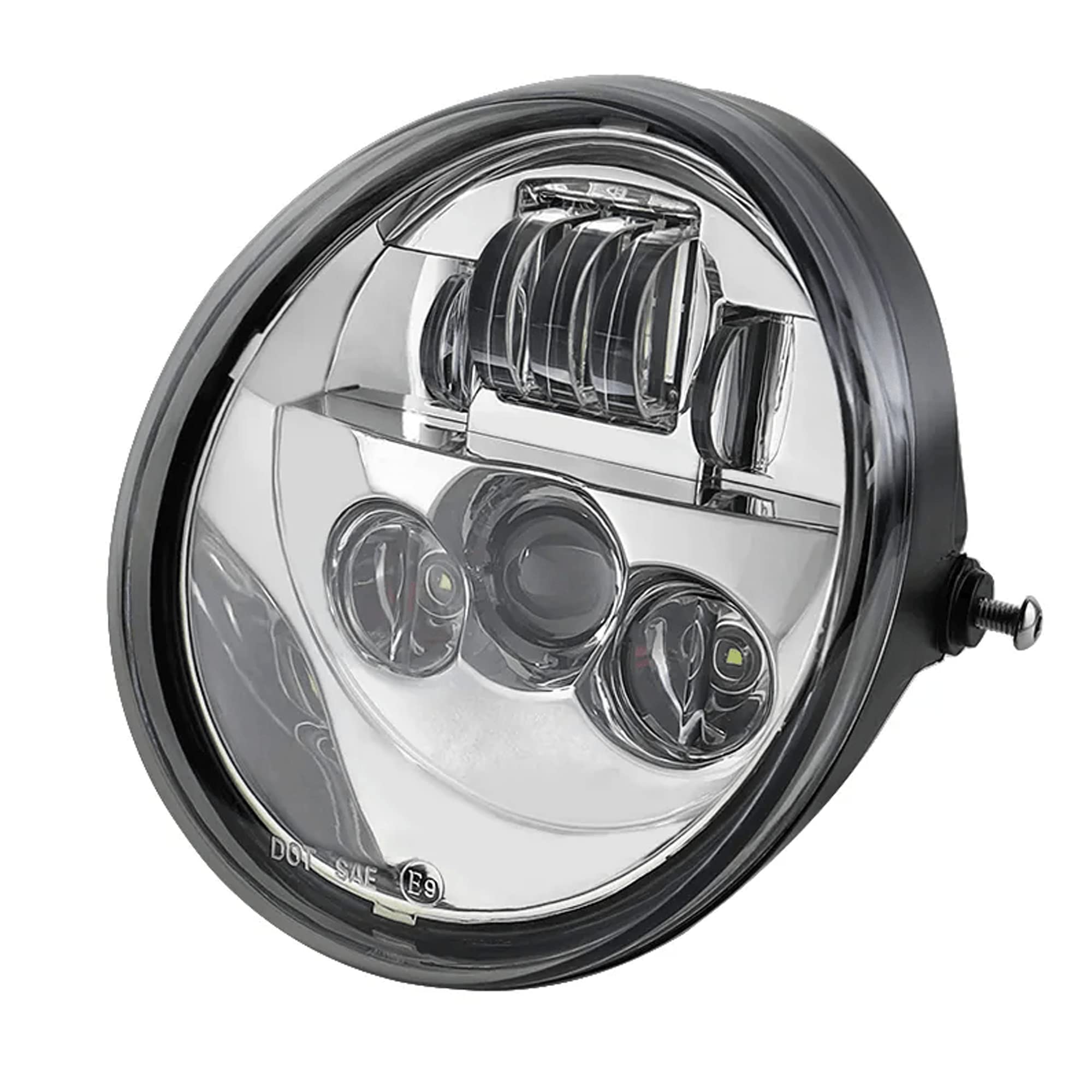 Eagle Lights 8900VC Oval Projection LED Motorcycle Headlight Kit - Chrome Finish for Harley, Honda, Yamaha & More - High Visibility for Night Riding & Off-Road Adventures