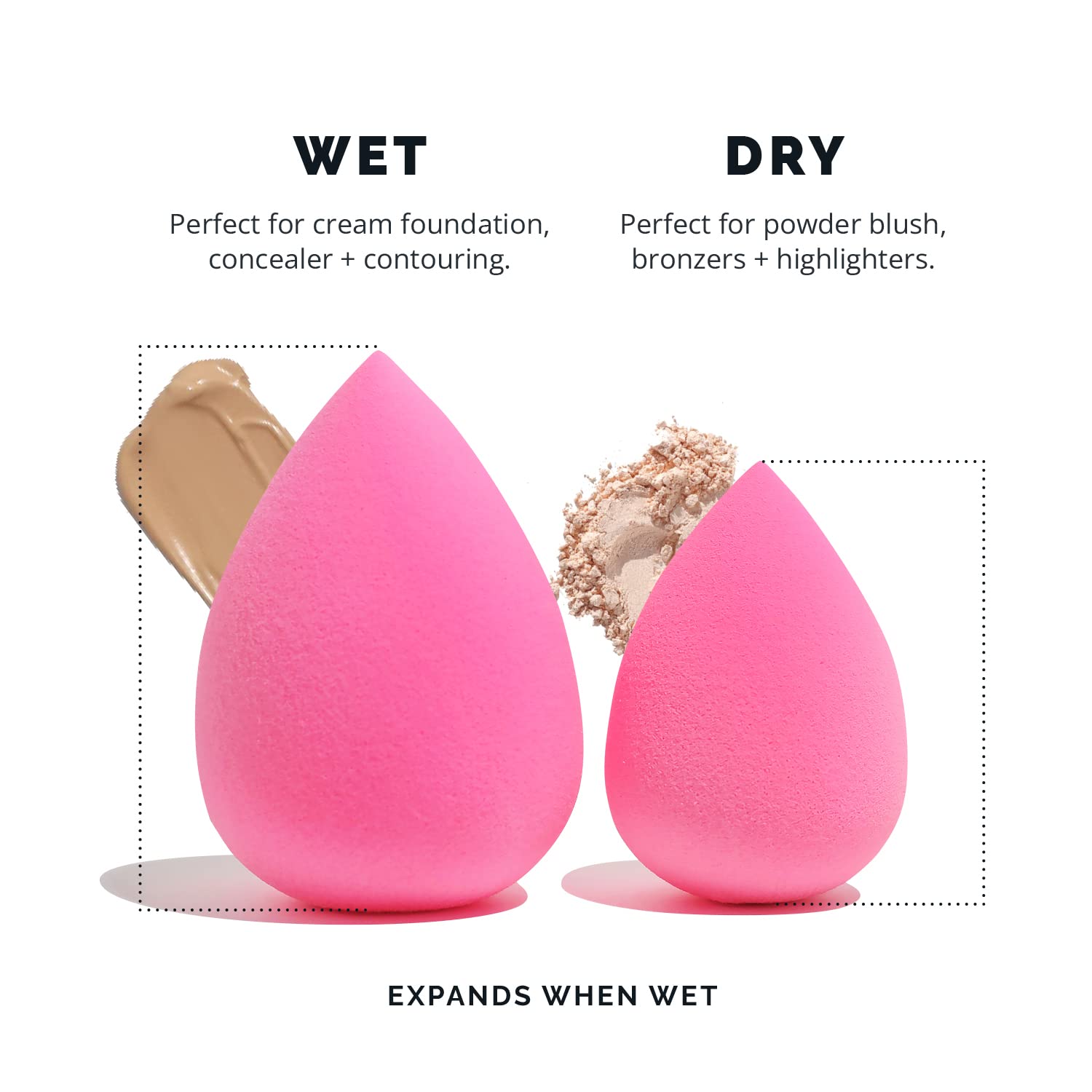 AOA Studio Beauty Makeup Sponge Set - 5 Piece Latex-Free Blenders for Liquid, Cream & Powder Foundation - HD Makeup Applicators for Flawless Blending - Perfect Gift for Makeup Lovers & Professional Artists