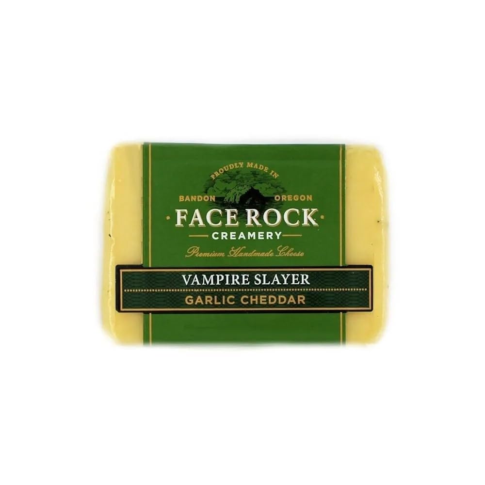Face Rock Creamery Vampire Slayer Garlic Cheddar Cheese - Case of 12 (12 Pack) | Premium Sharp Cheddar with Roasted Garlic | Perfect for Charcuterie Boards, Burgers & Snacking
