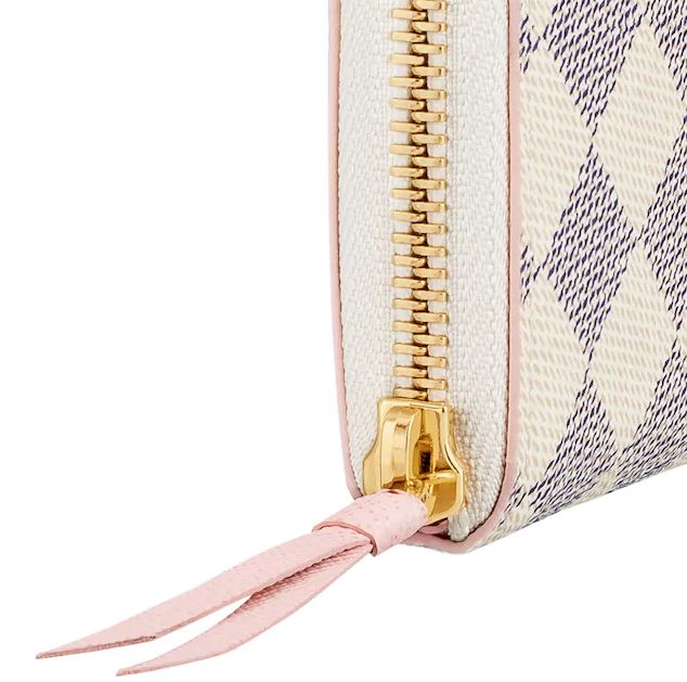 LV Clemence Wallet in Damier Azur Canvas with Rose Ballerine Interior - Perfect for Everyday Use and Travel Accessories