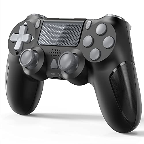 Wireless PS4 Controller with Dual Vibration, Built-in Speaker, Gyro Sensor & Audio Jack - Compatible with PS4, PS4 Slim & PS4 Pro (Black) | Perfect for Gaming, Streaming & Multiplayer Sessions