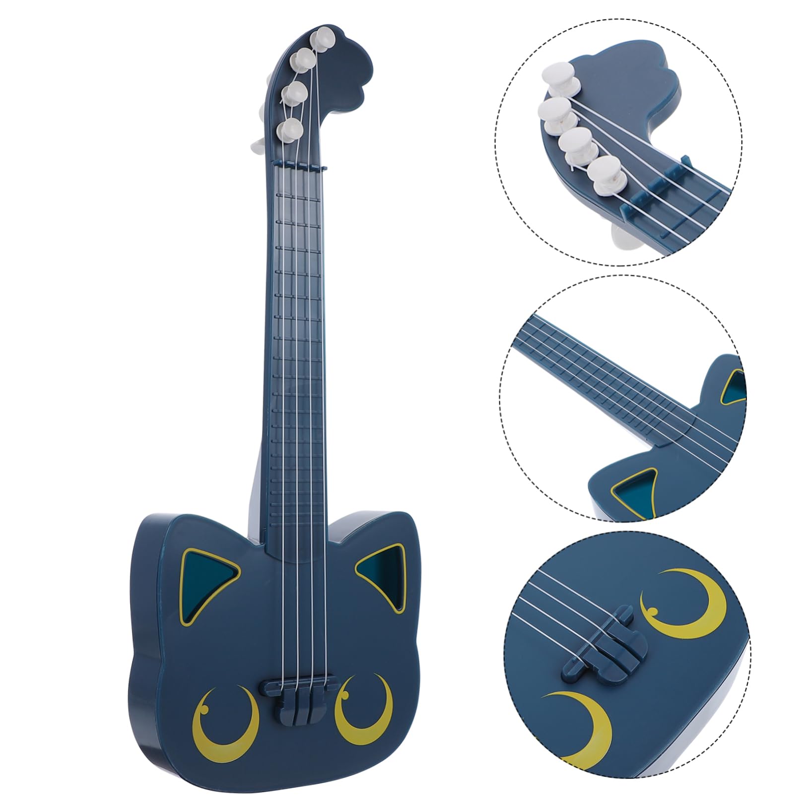 DIKACA Mini Ukulele Toy Guitar for Kids - Blue Plastic Portable Instrument for Play & Learning