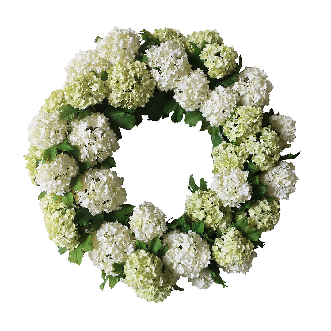 Snowball Hydrangea Wreath - Elegant Floral Door Decor for Spring & Summer - Perfect for Home, Wedding, and Farmhouse Decor