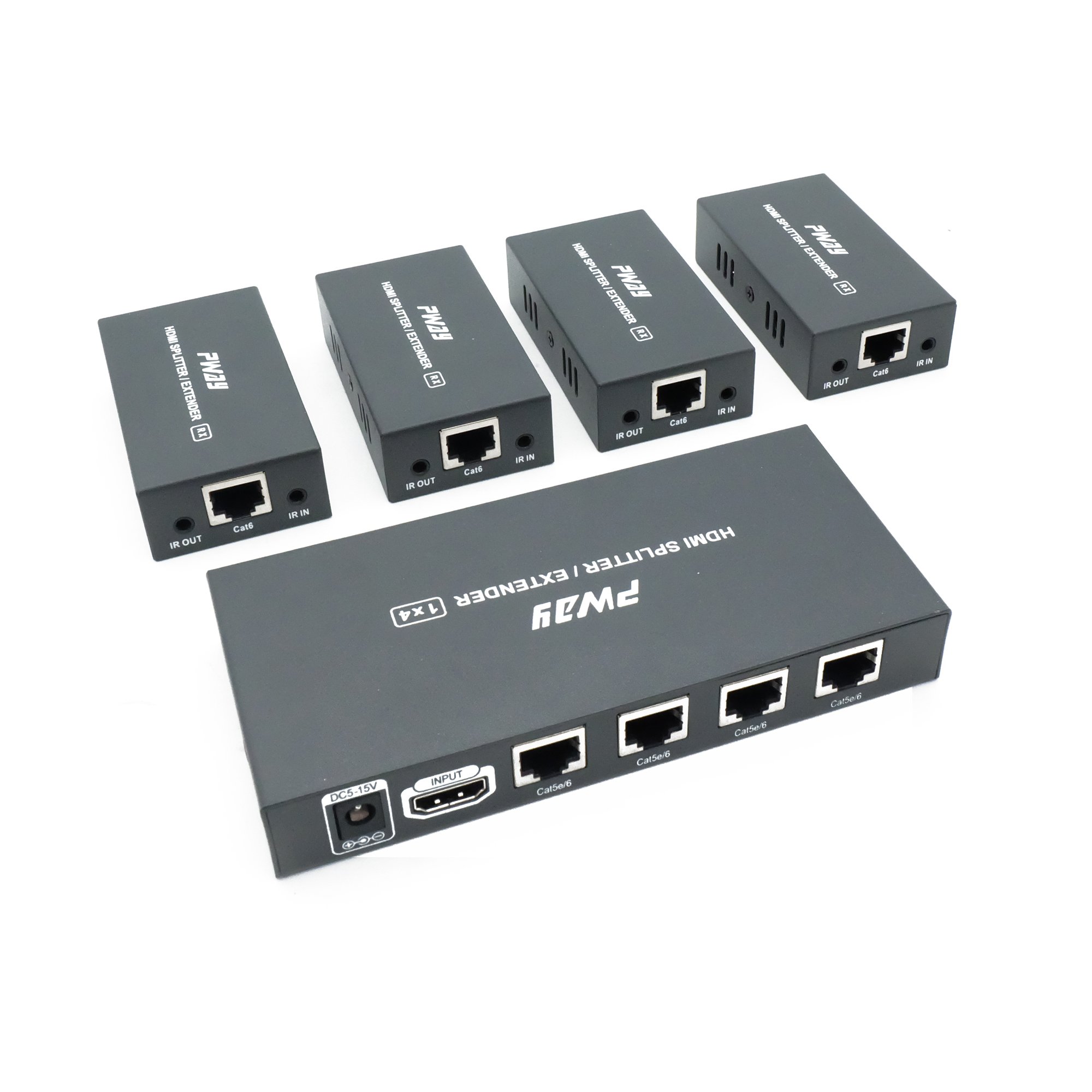 4K HDMI Splitter Extender 1x4 Over Cat5e/Cat6 - 60m (196ft) Range, IR Remote, Zero Delay, 1080P/4K Support - Perfect for Home Theater, Conference Rooms & Multi-Screen Setups