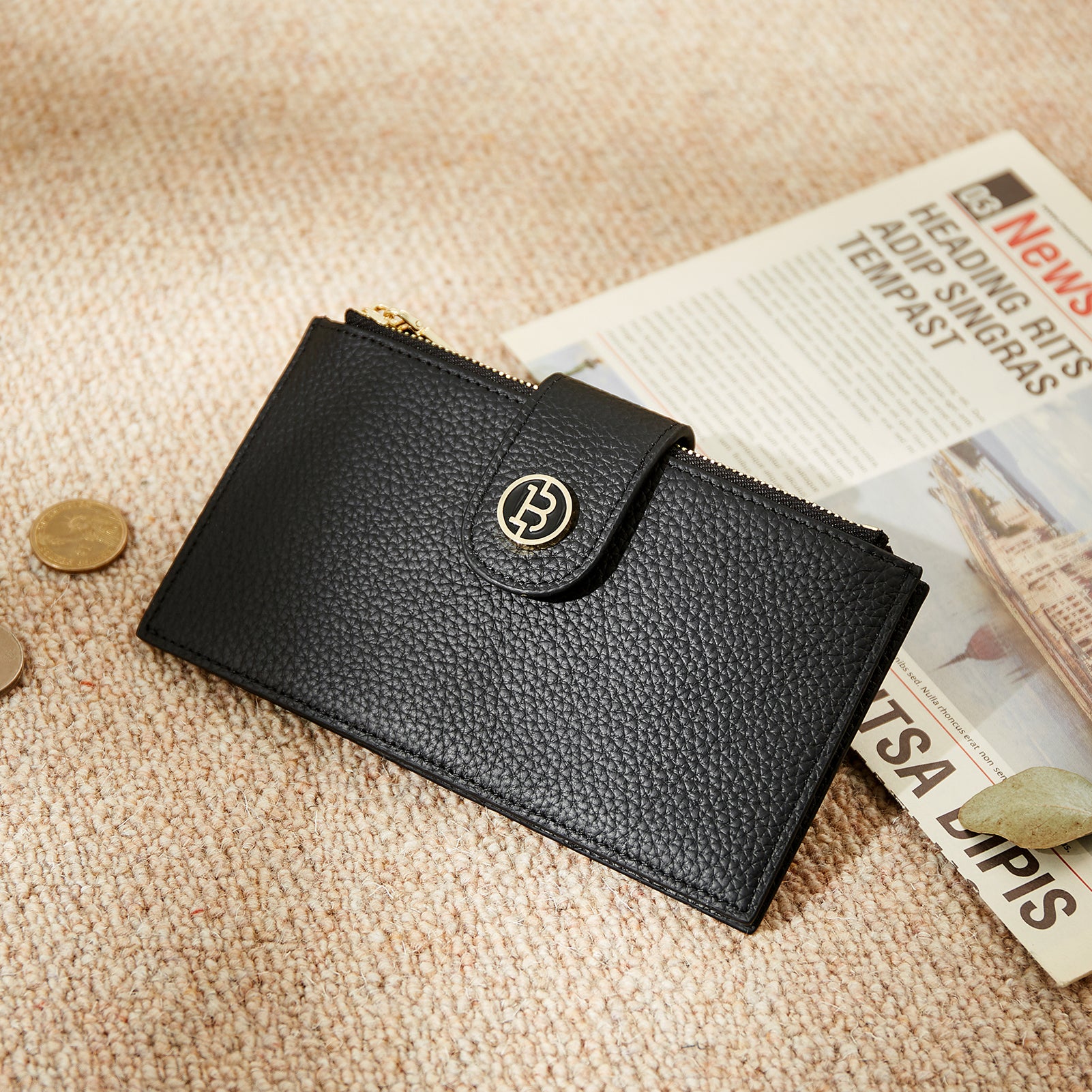 Lomy Genuine Leather Slim Bifold Wallet for Men - RFID Blocking Minimalist Front Pocket Wallet - Perfect for Travel, Business & Everyday Use