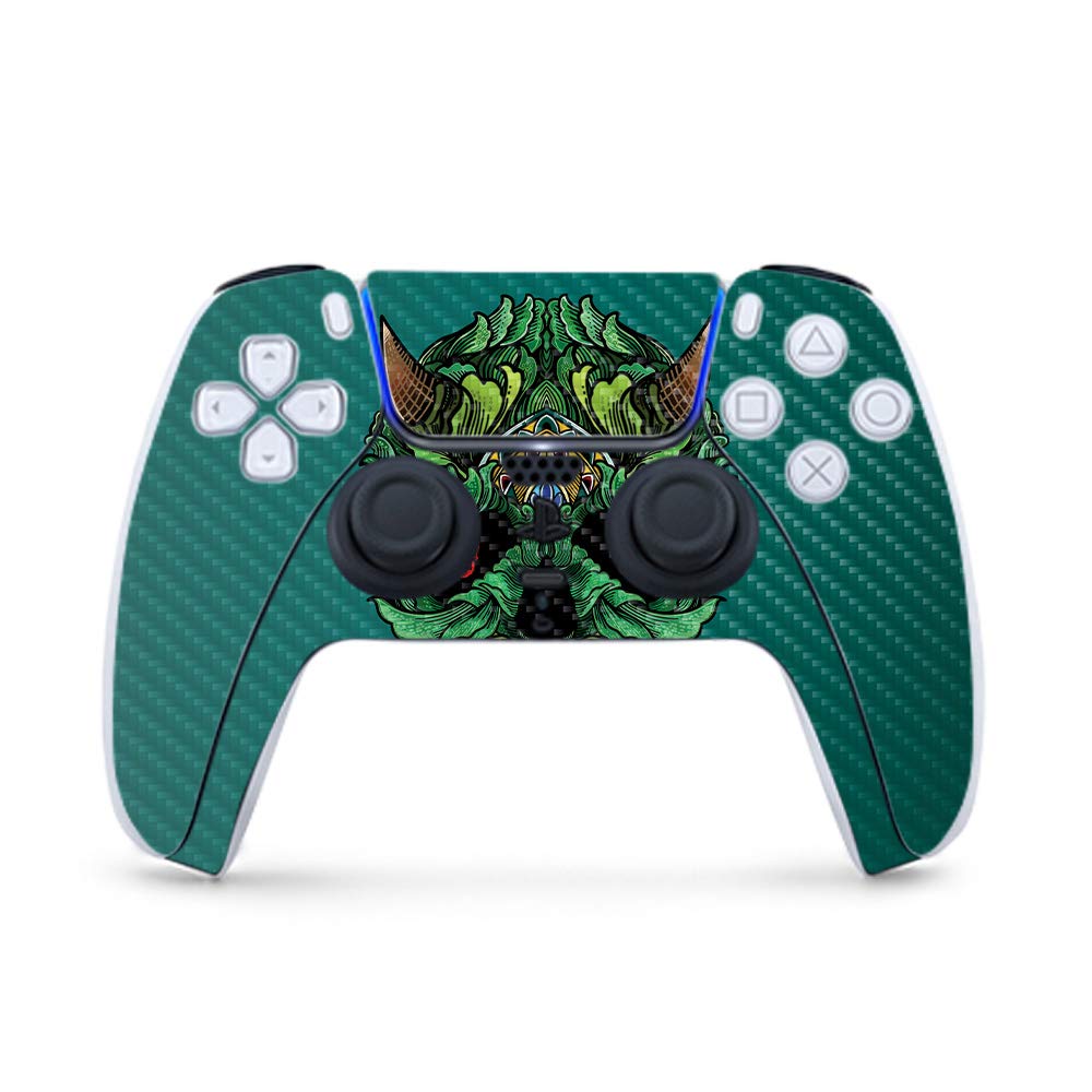 Premium Carbon Fiber Gaming Skin for PS5 Controller - Lettuce Devil Design | Durable Textured Finish | Easy to Apply & Remove | Made in USA | Perfect for Gaming Enthusiasts & Custom Console Protection