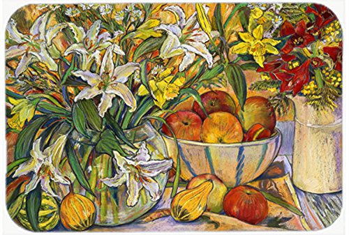 Caroline's Treasures DND021MP Fruit Flowers Vegetables Mouse Pad - Large Washable Non-Slip Desk Mat for Home Office, Gaming & Computer Work | Perfect for Laptop Users & PC Gamers
