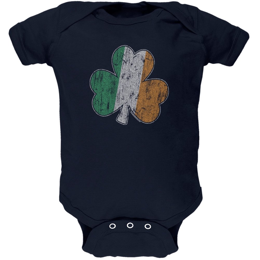 Old Glory St. Patrick's Day Shamrock Flag Soft Baby Bodysuit - Cute Irish Outfit for Infants, Perfect for St. Paddy's Day Celebrations & Photo Shoots