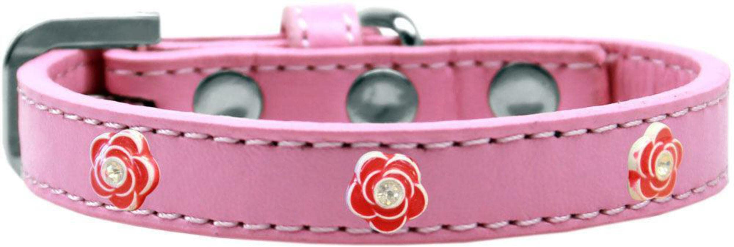 Red Roses Dog Collar - Fashionable Pet Accessory for Dogs & Puppies - Perfect for Walks, Training & Special Occasions