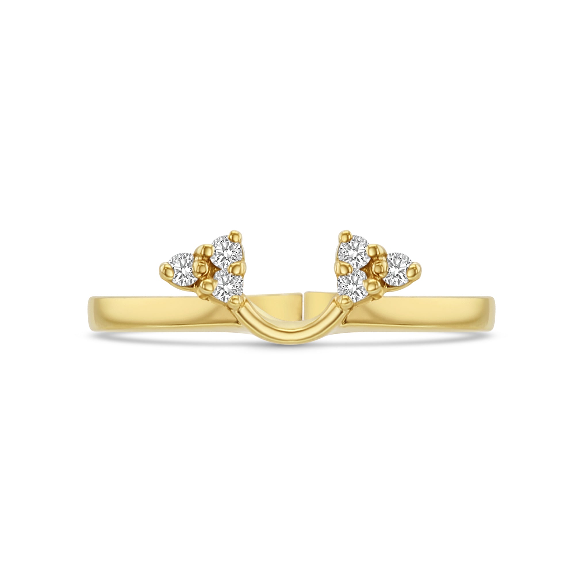 Diamond U-Shaped Ring Wrap Enhancer for Engagement & Wedding Bands - Perfect Bridal Jewelry Gift for Her