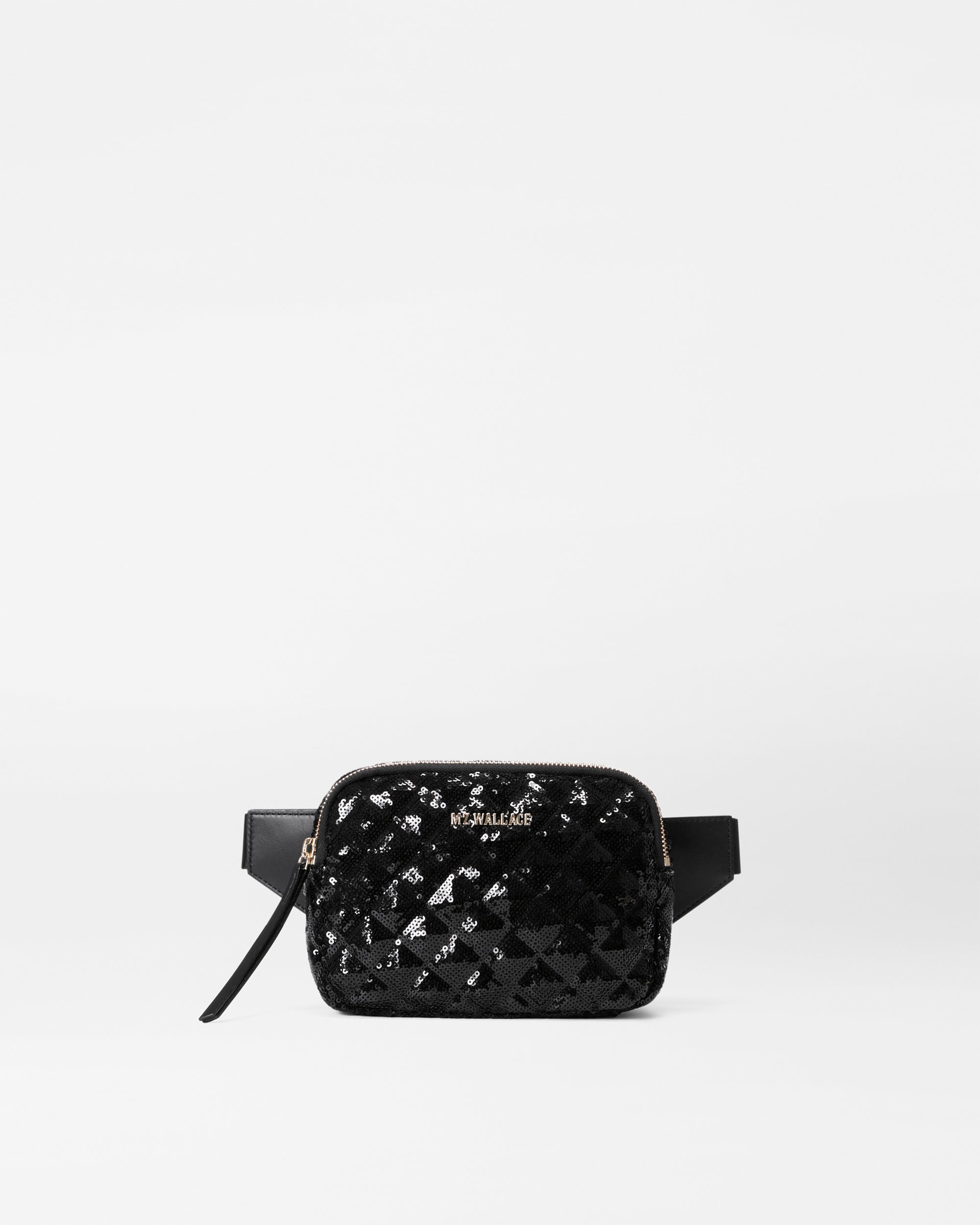 Black Sequin Madison Belt Bag - Stylish Crossbody Fanny Pack for Women, Fashionable Waist Pouch for Concerts, Travel & Night Out
