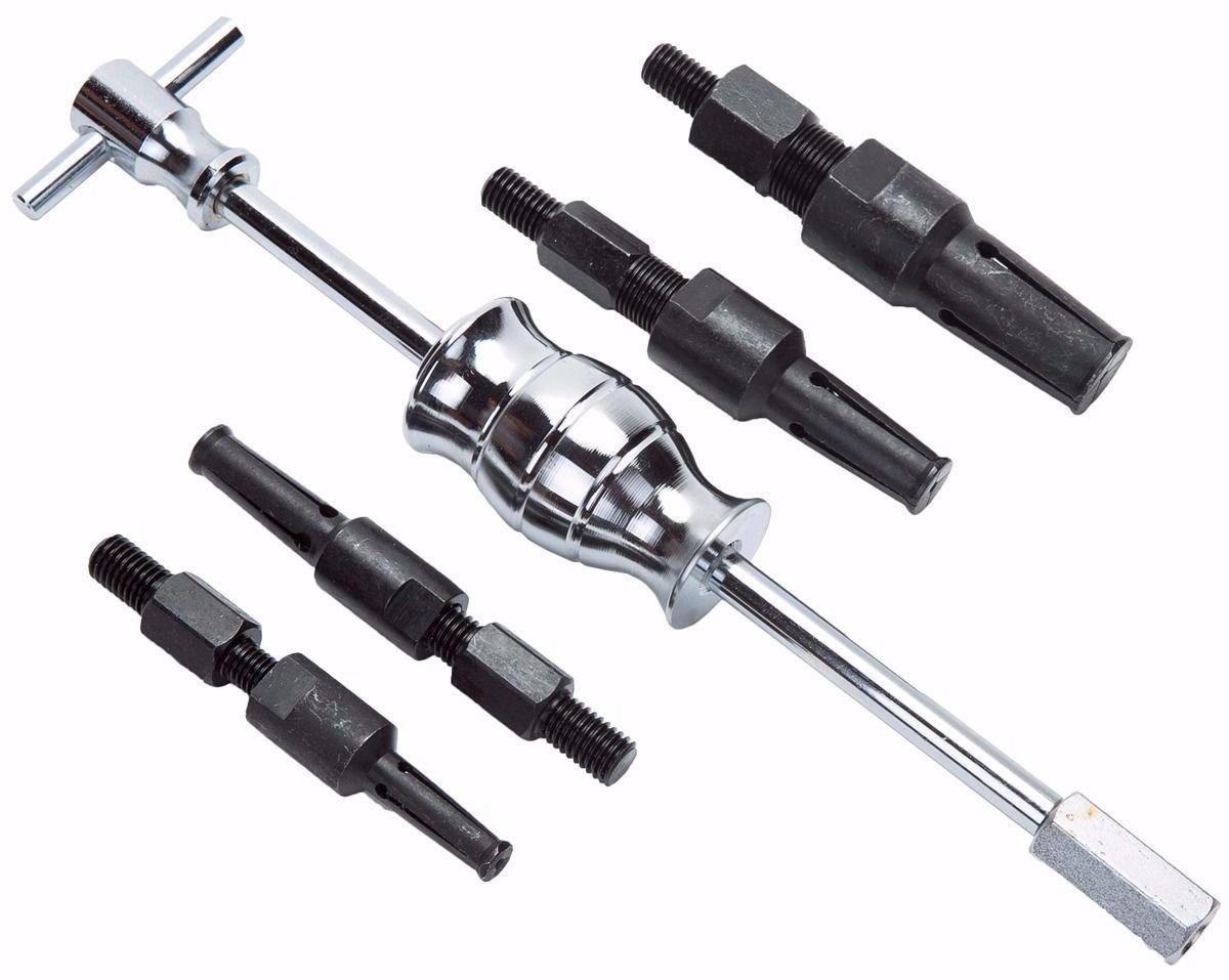5-Piece Blind Inner Bearing Puller Kit with Slide Hammer - Heavy Duty Bearing Removal Tool Set with Storage Case - Perfect for Automotive, Industrial, and Machinery Repair