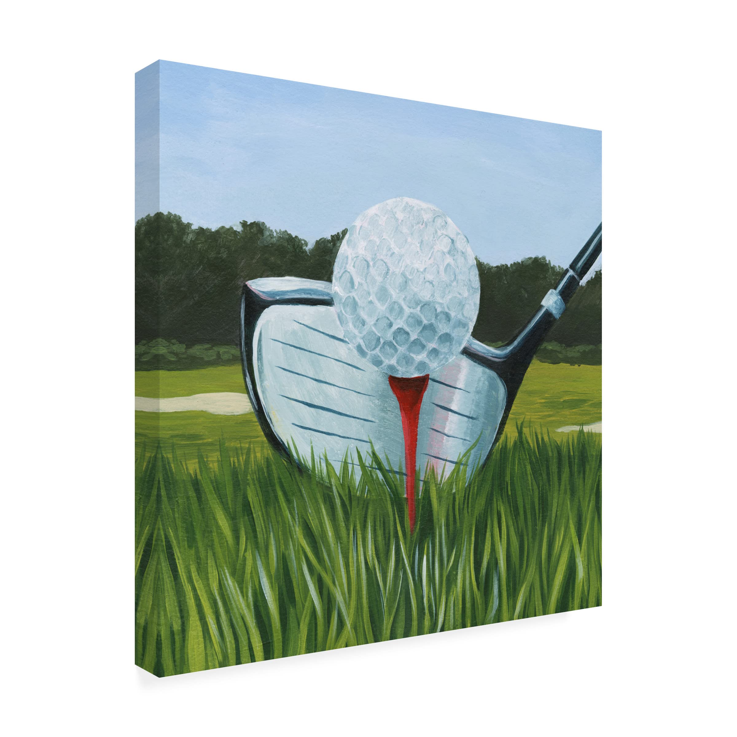 Trademark Fine Art 'Tee Off I' Golf-Themed Canvas Wall Art by Grace Popp - Perfect for Living Room, Office, or Golf Lover's Home Decor