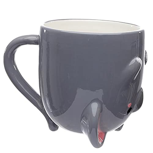 Cutiemals Elephant Upside Down Ceramic Mug - 12oz Funny Novelty Coffee Cup for Tea & Hot Drinks - Perfect Gift for Elephant Lovers & Office Use