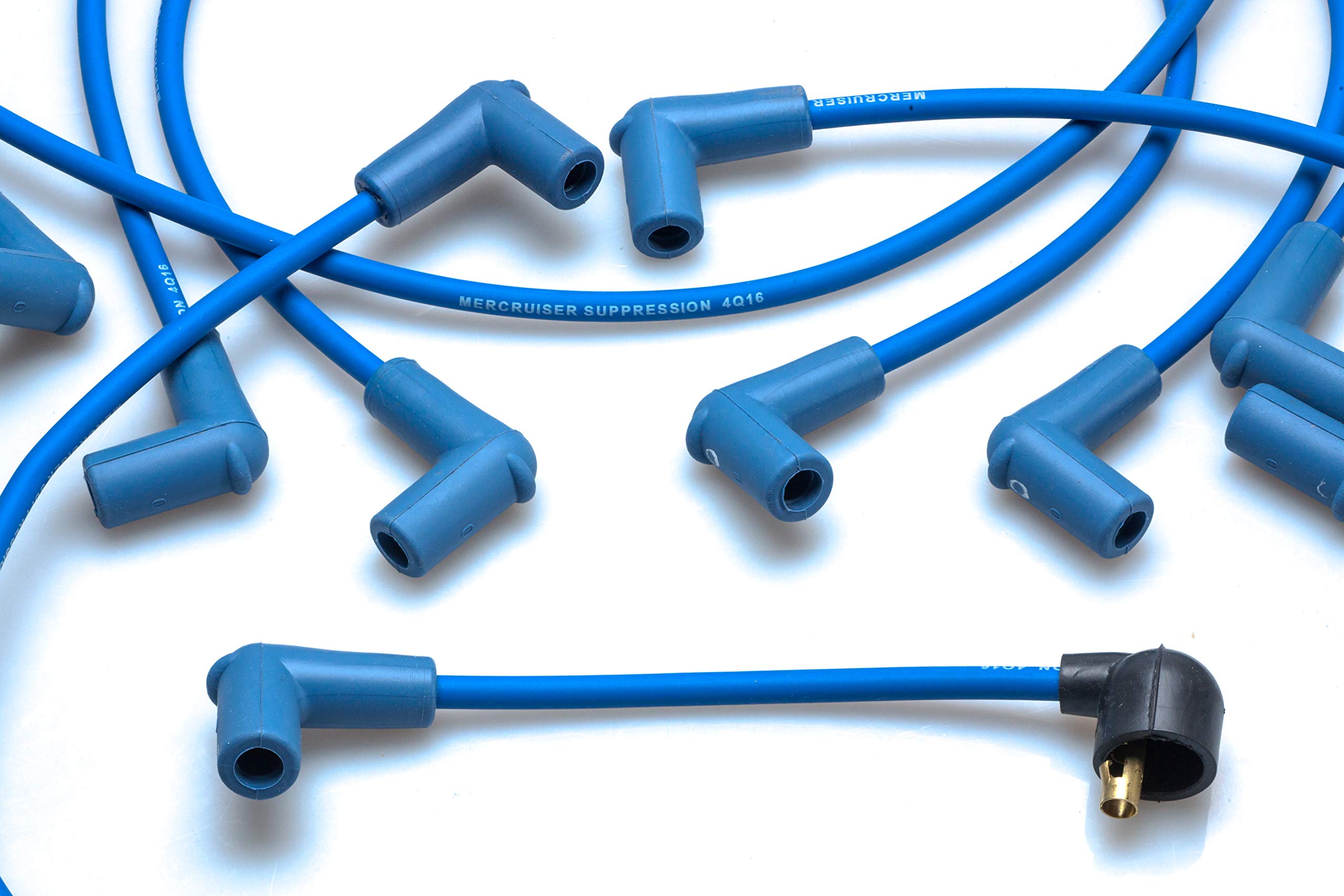 Quicksilver 847701Q7 Blue Wire Spark Plug Wire Kit - High Performance Ignition Wires for Marine & Automotive Engines - Perfect for Boats, Jet Skis, and Classic Cars
