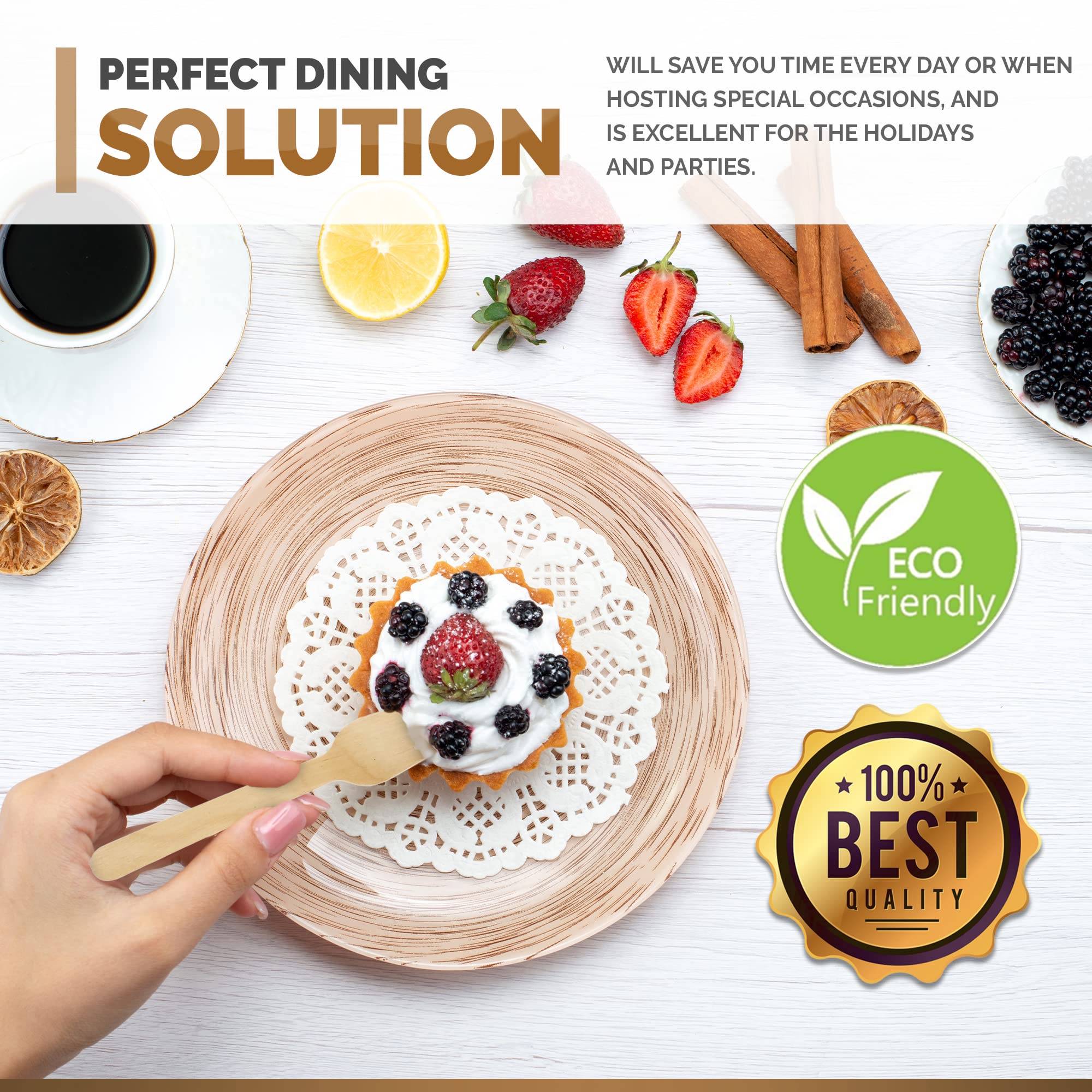 Eco-Friendly Birchwood Cutlery Set - 500 Pack Biodegradable Disposable Wooden Knives, Forks & Spoons | 100% Home Compostable Utensils | Sustainable Party Supplies for Picnics, BBQs & Events