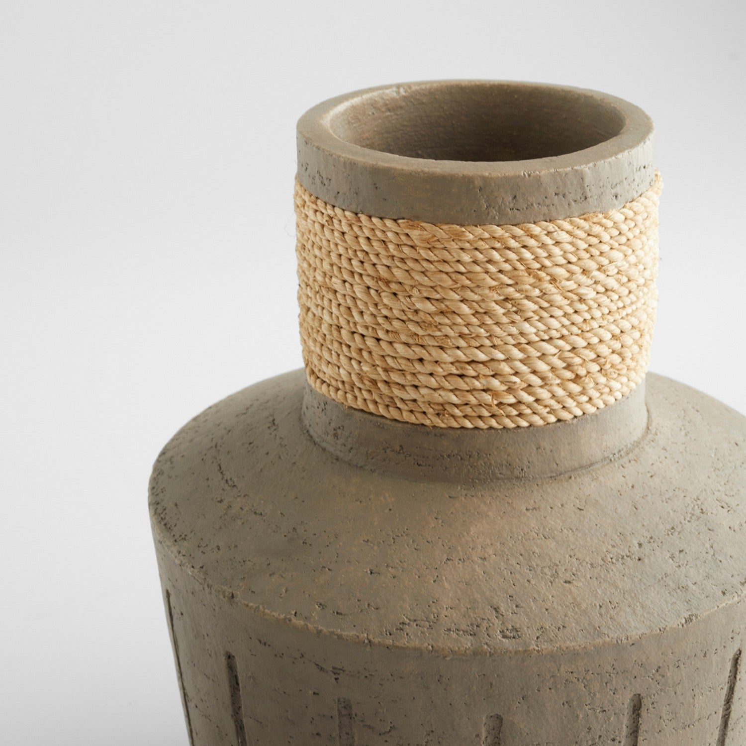 Cyan Design 11555 Hydria Vase - Natural Taupe Squat Ceramic Vase for Home Decor, Centerpiece, Wedding & Tabletop Decoration