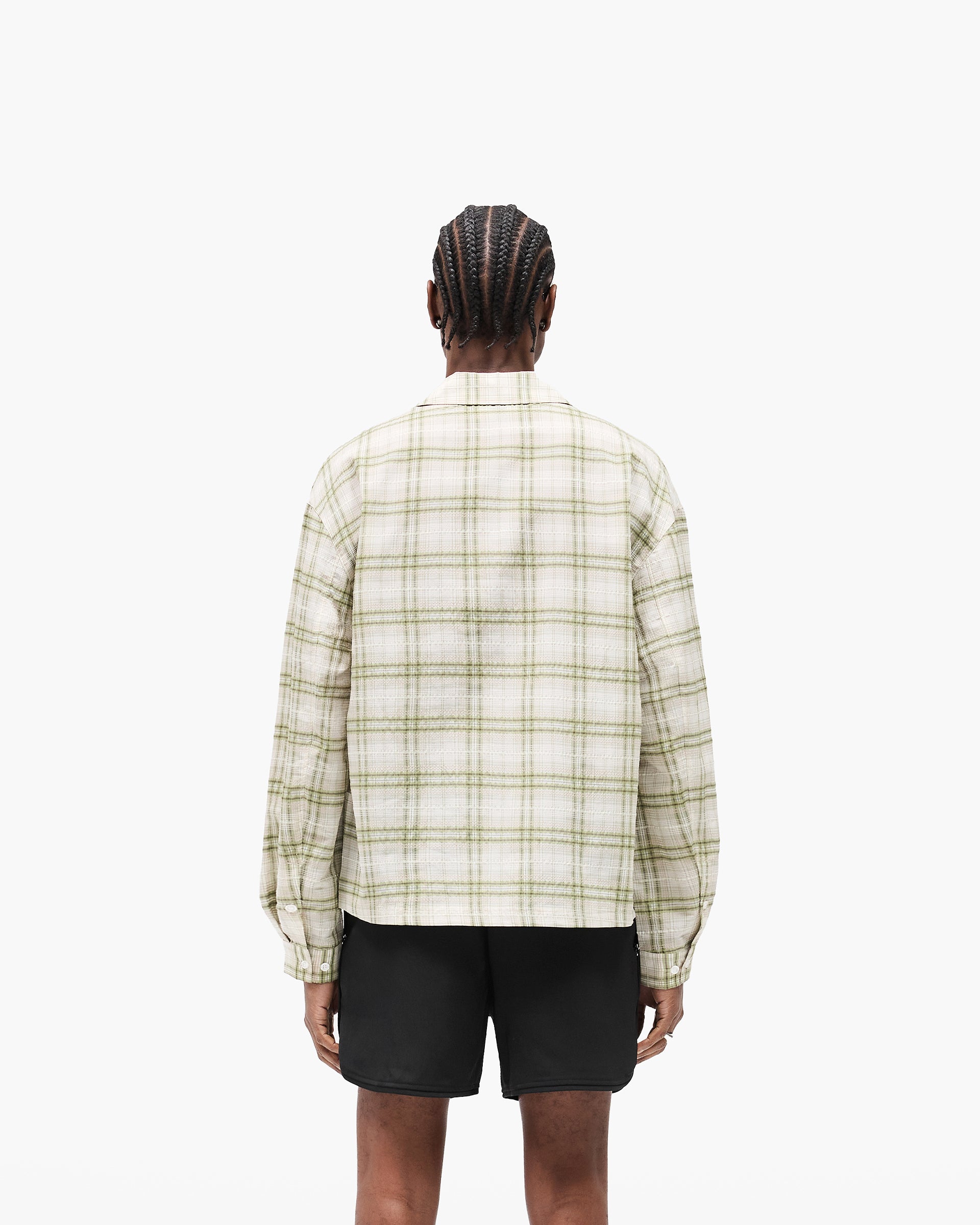 Stylish Green Sheer Long Sleeve Flannel Shirt for Women - Soft & Comfortable Fall/Winter Fashion Top for Casual Outings & Layering