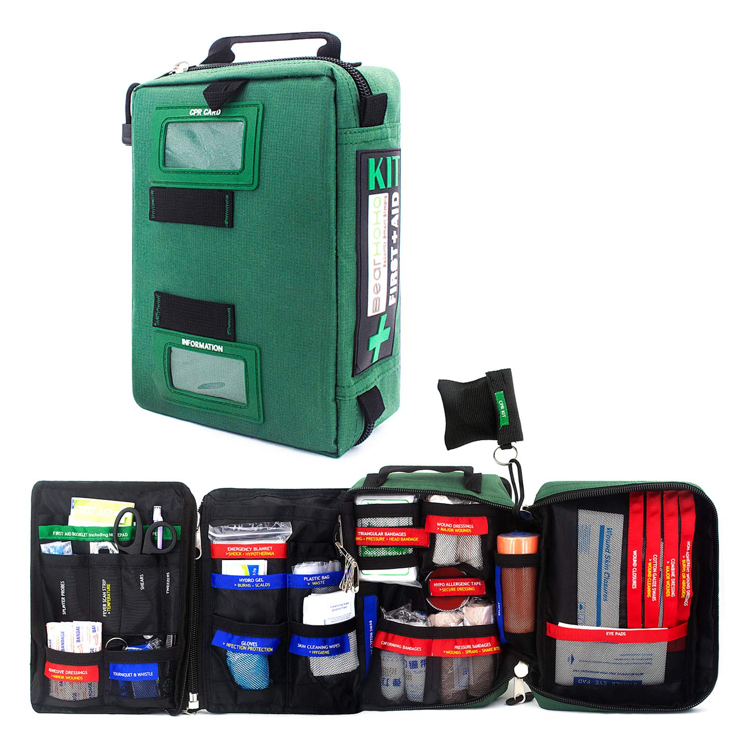 255PCS First Aid Kit Survival Supplies Bag - All-Purpose Emergency Medical Pack with Labeled Compartments for Car, Camping, Hiking, Climbing & Backpacking | Perfect for Outdoor Adventures, Travel Safety & Home Emergency Preparedness