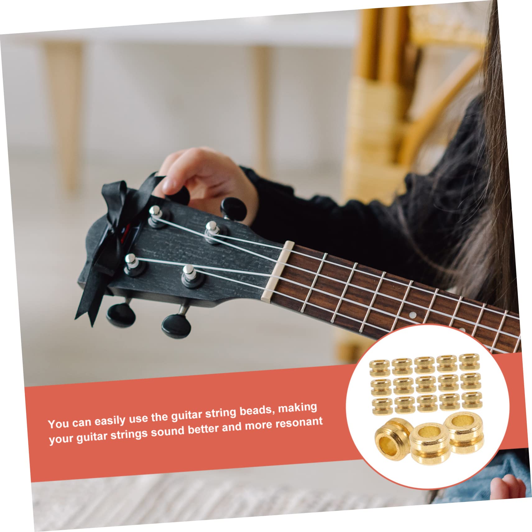SUPVOX 100pcs Guitar Tail Beads - Metal Tail Parts & Guitar Accessories for Folk Guitar String Replacement - Durable Guitar Components for String Repair & Maintenance - Perfect for Musicians & Guitar Enthusiasts