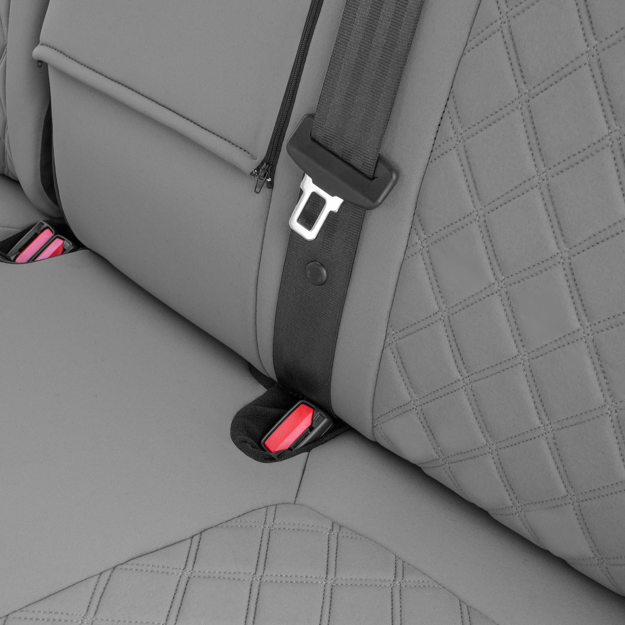 FH Group Custom Fit Neoprene Seat Covers for 2021-2024 Ford Bronco Sport - Water Resistant Neosupreme Full Set in Solid Gray | Perfect for Off-Roading, Camping & Daily Protection