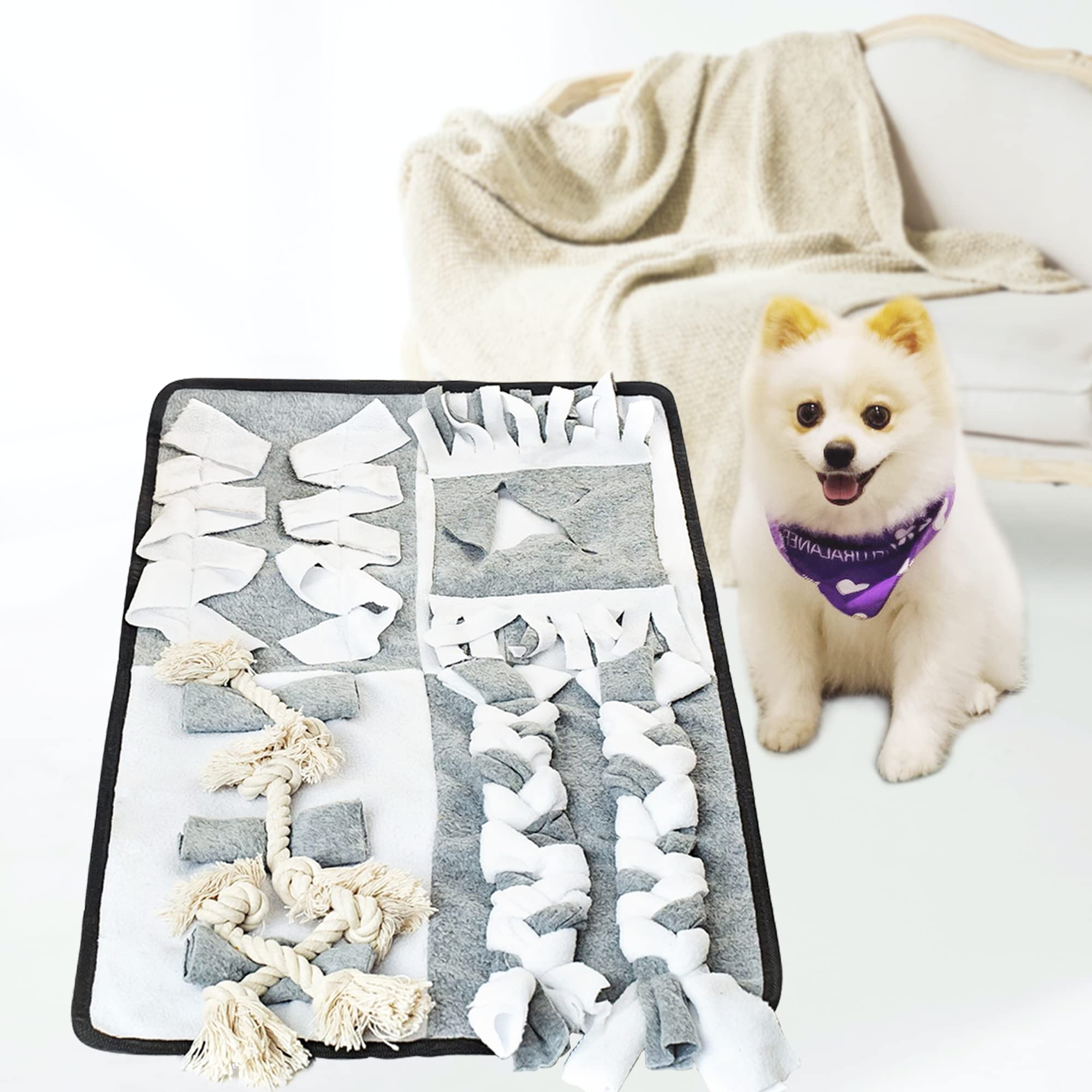 Bodraum Snuffle Mat for Dogs - Slow Feeder Dog Bowl & Lick Mat with Puzzle Toys - 27