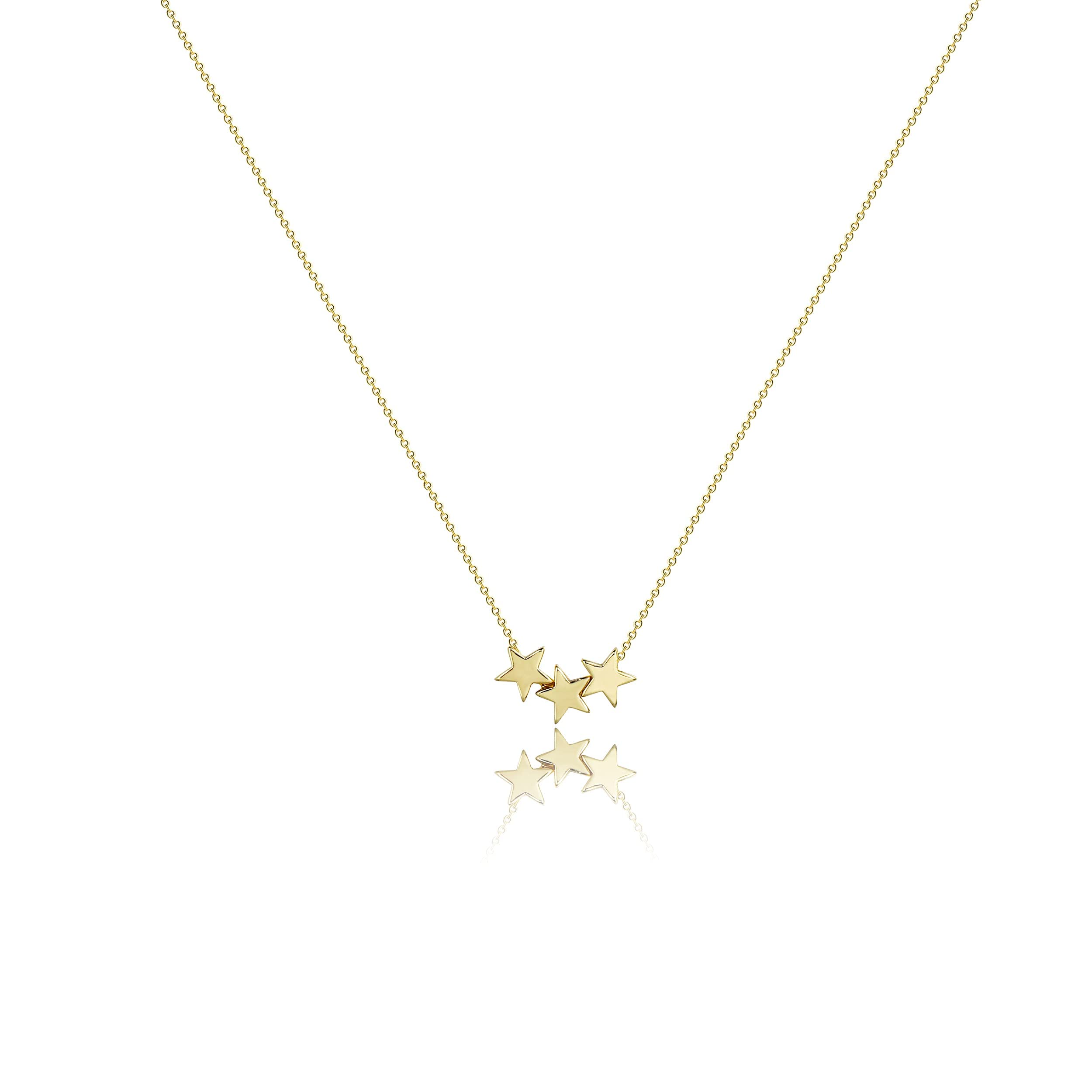 Tasiso 14K Gold Moon and Star Pendant Necklace for Women - Dainty Crescent Moon with Tiny Star Charm Minimalist Jewelry - Perfect for Everyday Wear, Gift Giving & Special Occasions