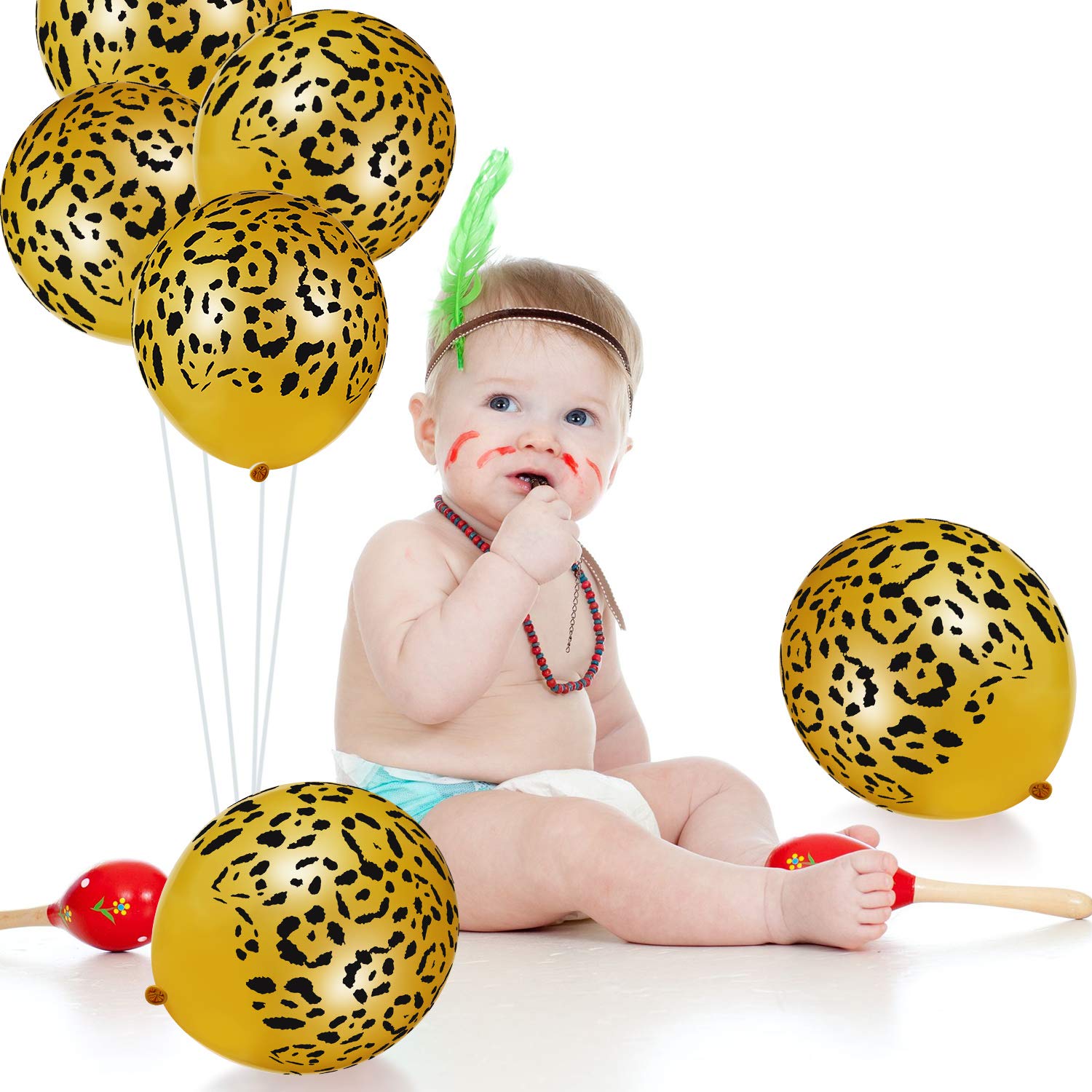 Sumind 60 Pcs Leopard Print Latex Balloons - Cheetah Animal Pattern Party Balloons for Birthday, Baby Shower, Safari & Jungle Theme Decorations - Perfect for Birthday Parties, Baby Showers, Gender Reveals and Tropical Themed Events