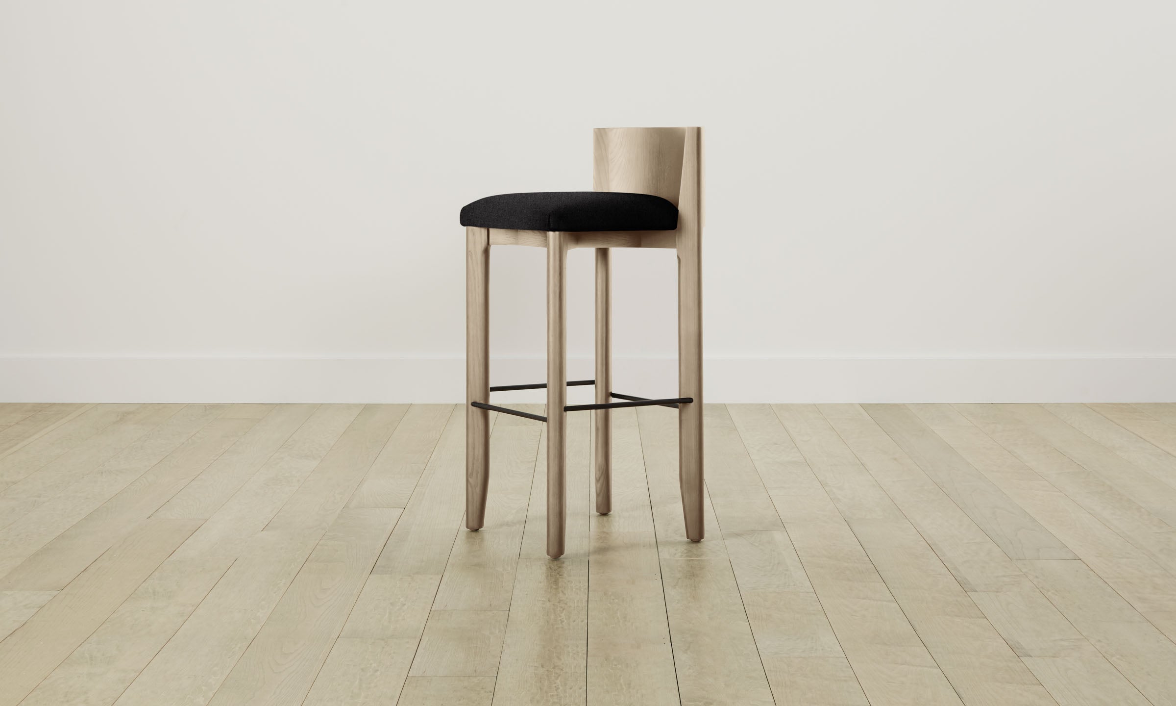Premium Italian Brushed Wool Bar Stools - The Delancey Counter Height Stool Set for Kitchen Island, Breakfast Nook & Home Bar (Pepper Color) - Modern Comfortable Seating for Dining & Entertaining