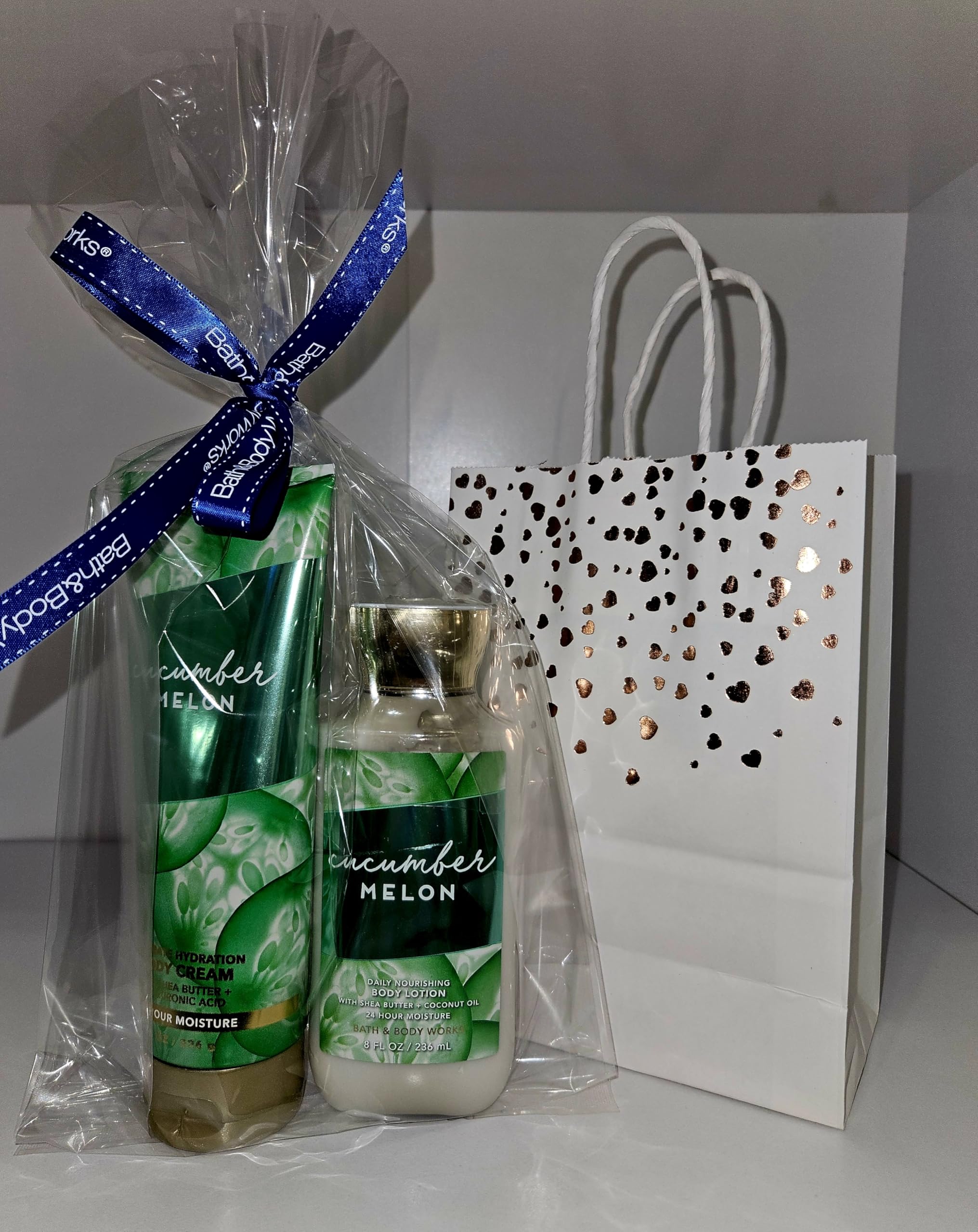 BATH & BODY Cucumber Melon Hydrating Body Cream & Lotion - 24 Hour Moisturizing for Dry Skin - Perfect for Daily Use, Spa Days & Holiday Gifting - Includes Free Gift Bag