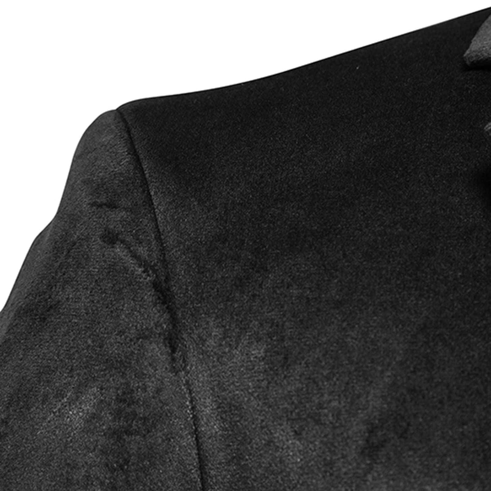 Men's Velvet Slim Fit Blazer Jacket - Solid Color Two Button Business & Casual Dinner Jacket with Notched Lapel | Perfect for Wedding, Prom, Party & Office Wear | Long Sleeve Formal Suit Coat for Special Occasions