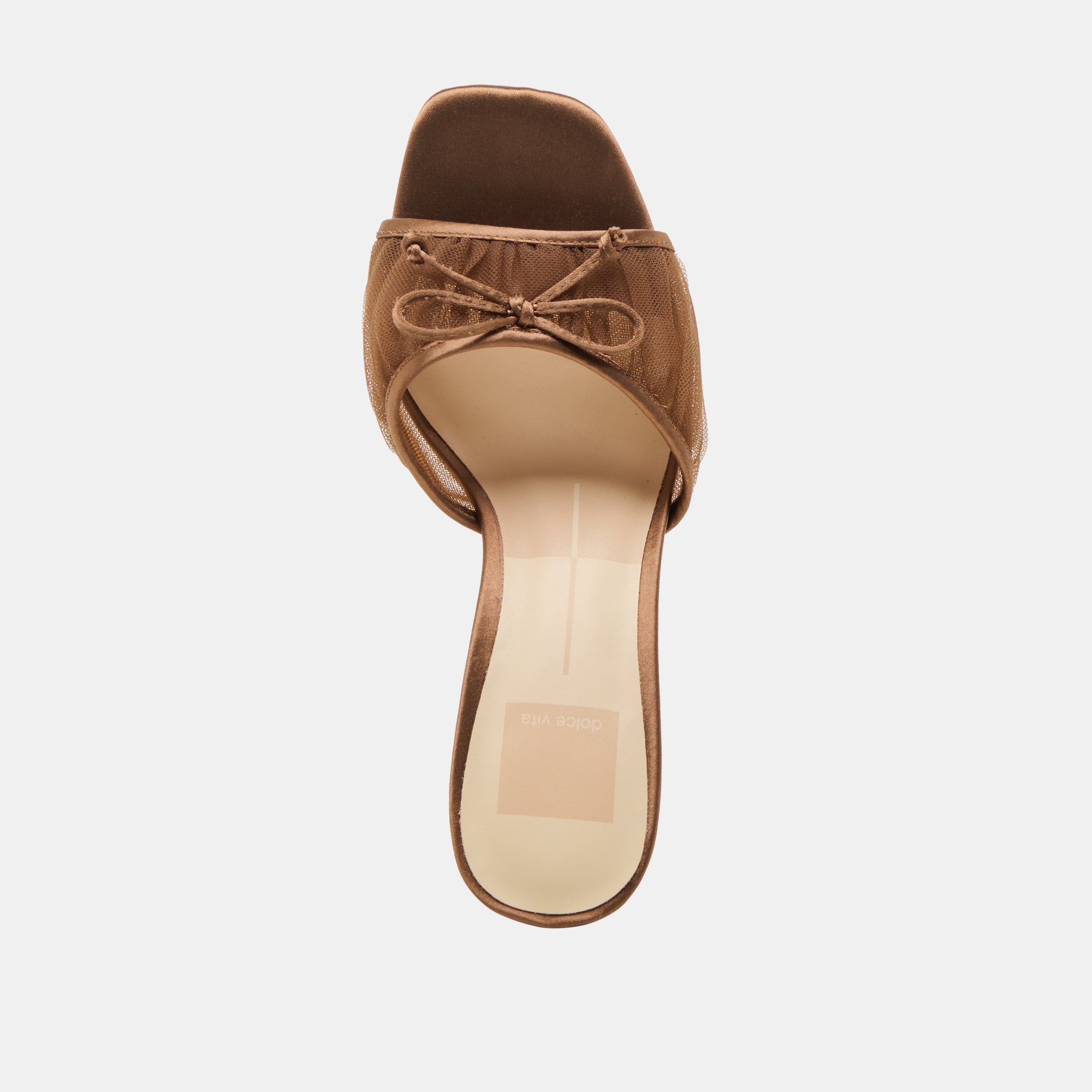 GALEN Women's Mid Heel Sandals in Brown Tulle - Perfect for Weddings, Parties & Evening Events