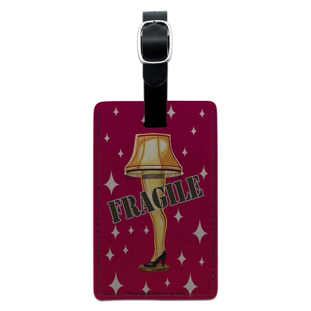 Christmas Story Fragile Rectangle Leather Luggage Tag - Durable Carry-On ID Tag for Travel Bags, Suitcases & Backpacks | Perfect Gift for Holiday Travelers