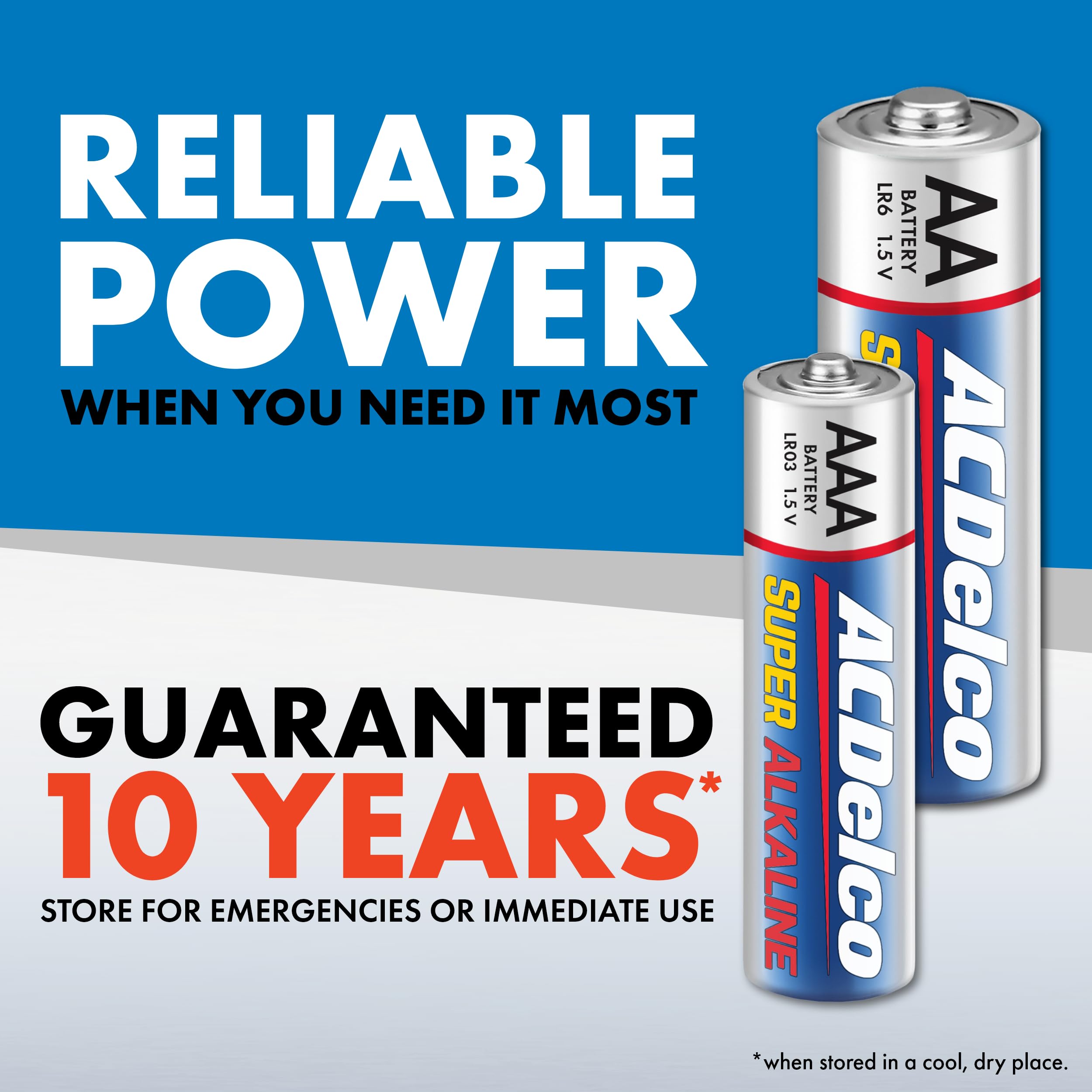 ACDelco Super Alkaline Batteries 200-Count Combo Pack (100 AA + 100 AAA) with 10-Year Shelf Life | Reclosable Packaging | Ideal for Toys, Flashlights, Remote Controls & Electronic Devices