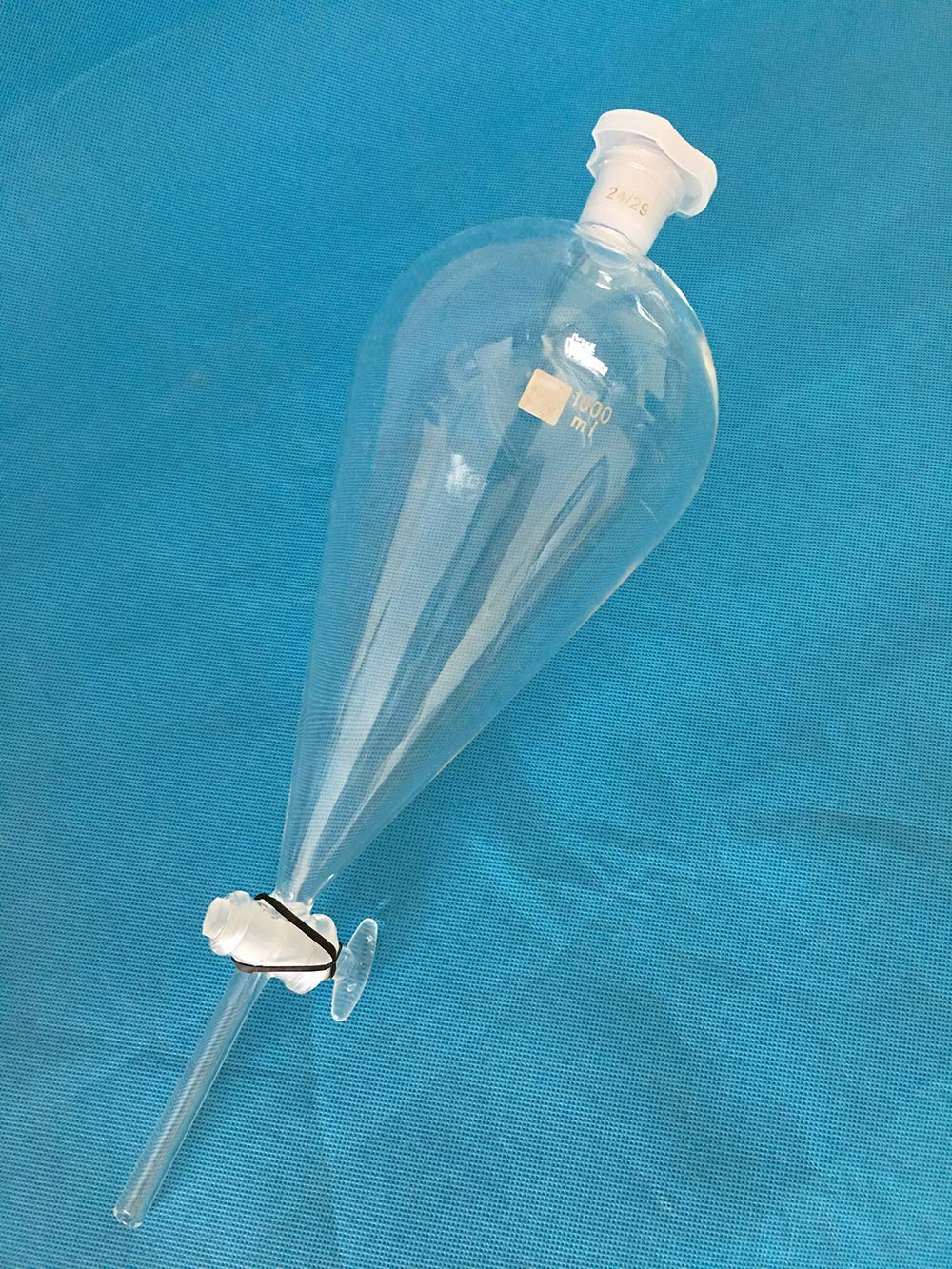 1000ml Glass Conical Separatory Funnel with Glass Stopcock - Lab Grade for Essential Oil Extraction, Chemistry Experiments & Home Distilling | Borosilicate 3.3 Glass, 24/29 Joint Size