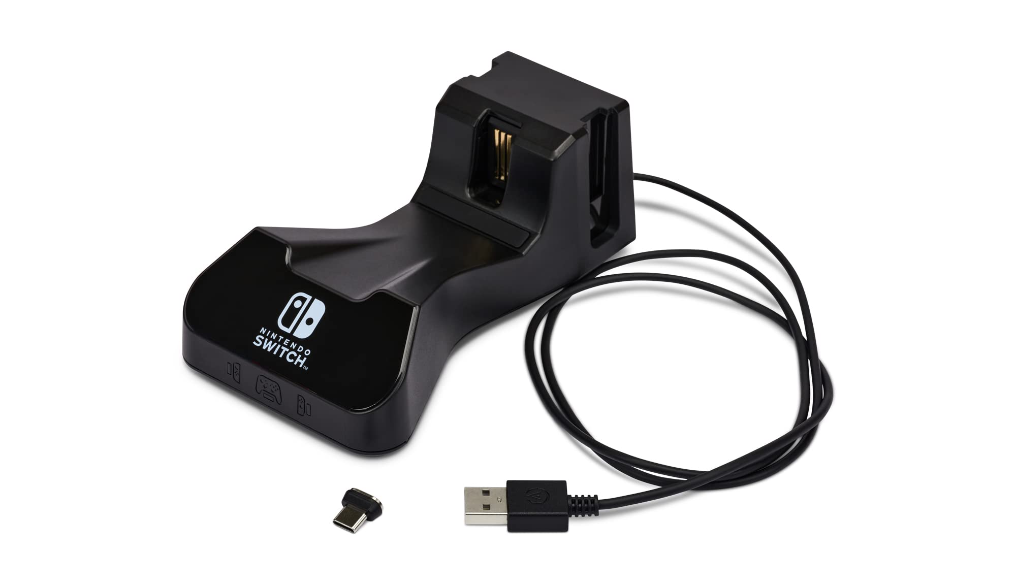 PowerA Wireless Controller Charging Base for Nintendo Switch - Black | Rechargeable Battery Dock for Joy-Con & Pro Controllers | Perfect for Gaming Sessions & Multiplayer Setups