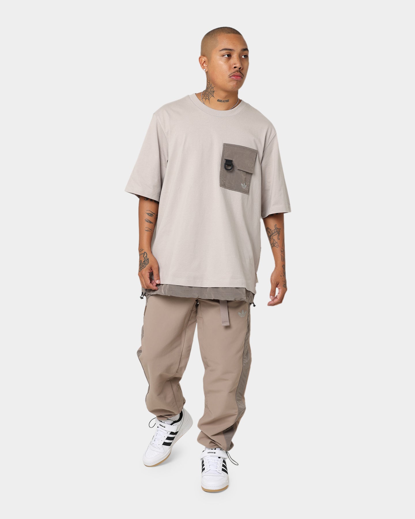 Adidas Originals Men's T-Shirt - Light Brown Casual Tee for Everyday Wear | Gym, Streetwear & Lounge Outfits