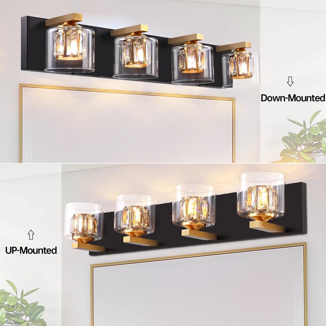 Kolt Modern 4-Light Bathroom Vanity Light Fixture - Brushed Nickel Finish for Bathroom Mirror Lighting, Perfect for Modern Home Decor and Vanity Makeup Area