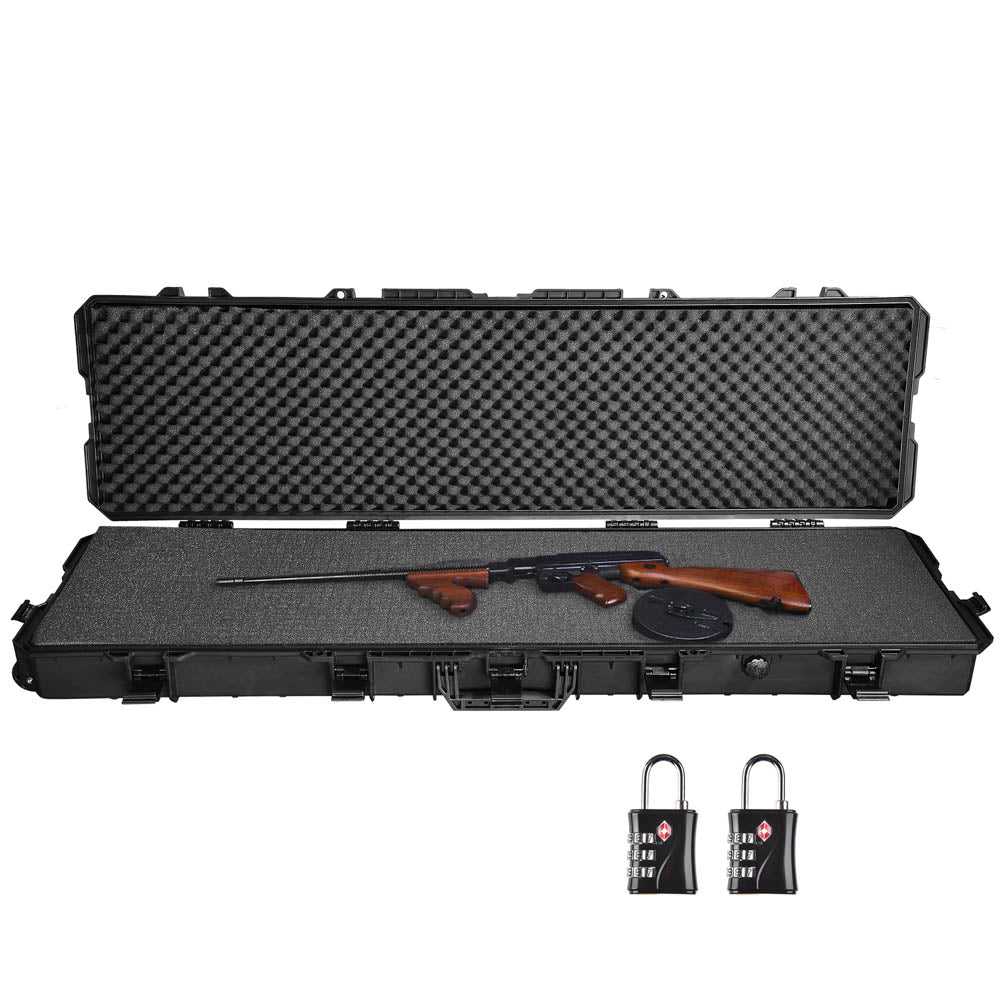 TheLAShop Heavy Duty Locking Rifle Case with TSA Approved Padlocks - Waterproof IP67 Rated, 53