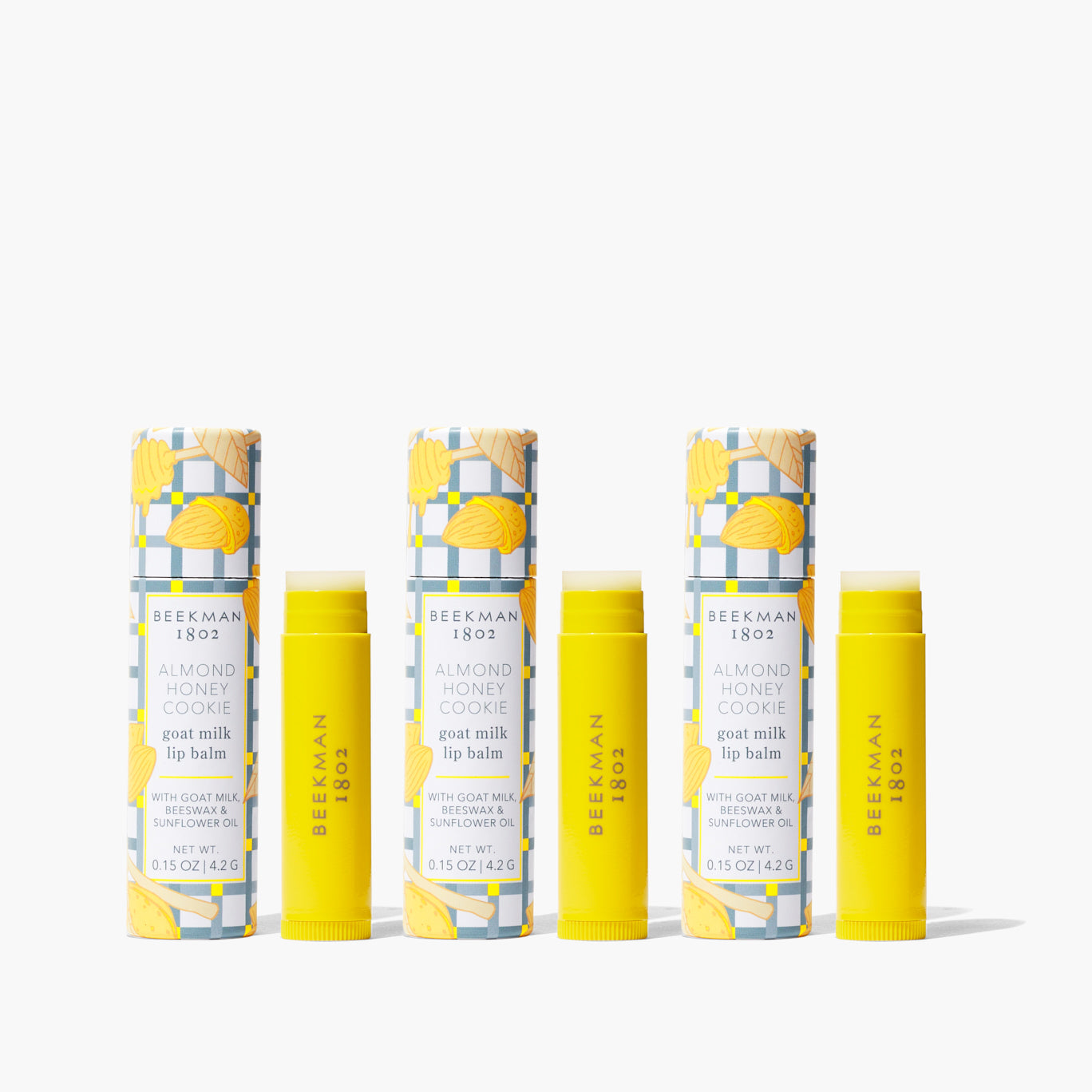 Almond Honey Cookie Lip Balm Set of 3 - Moisturizing & Nourishing Lip Care for Dry Lips - Perfect for Winter, Travel & Daily Use