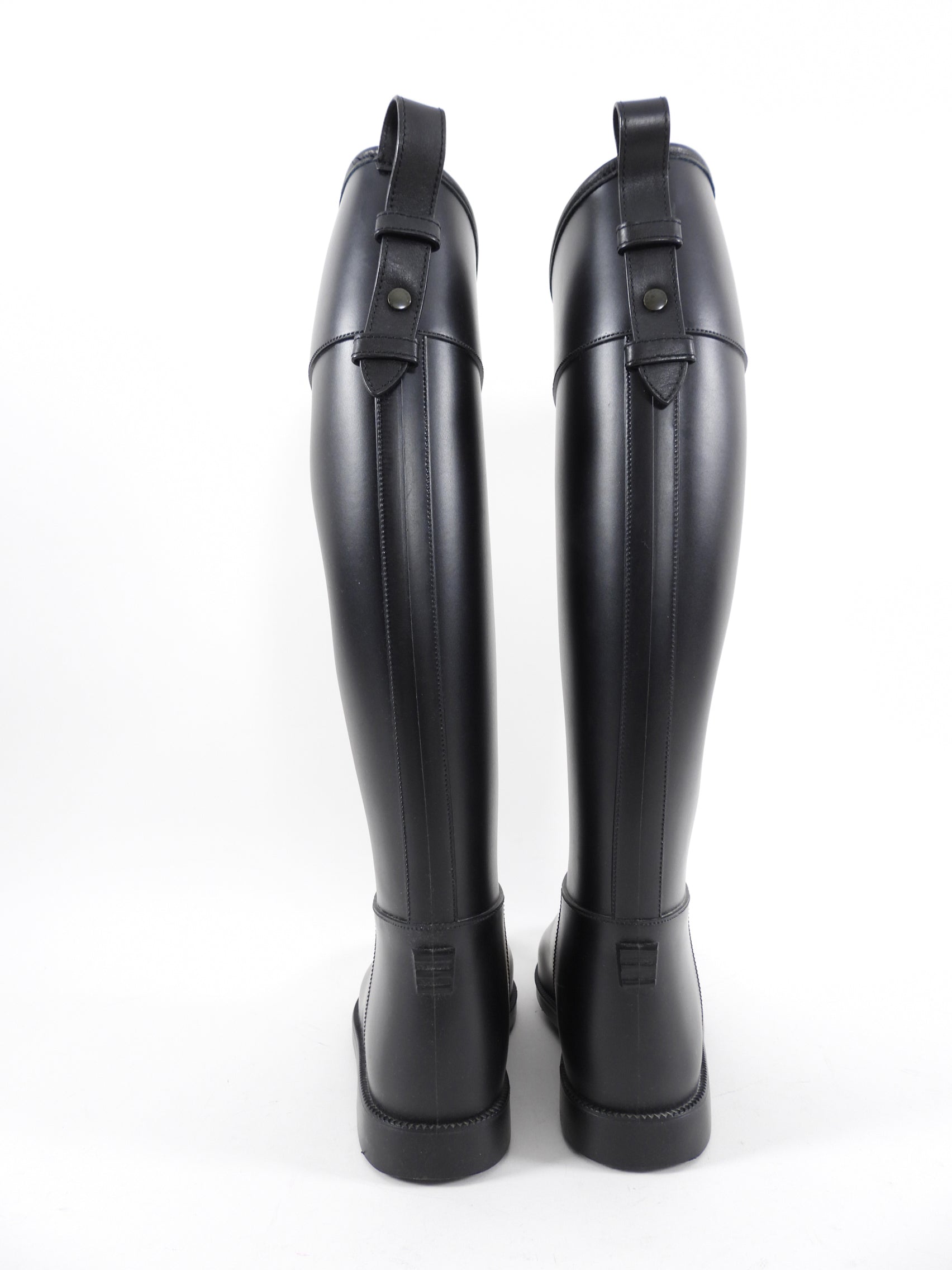 Burberry Black Rubber Riding Boots - Size 39 / 8.5 - Waterproof Equestrian Boots for Women, Perfect for Horseback Riding & Outdoor Adventures