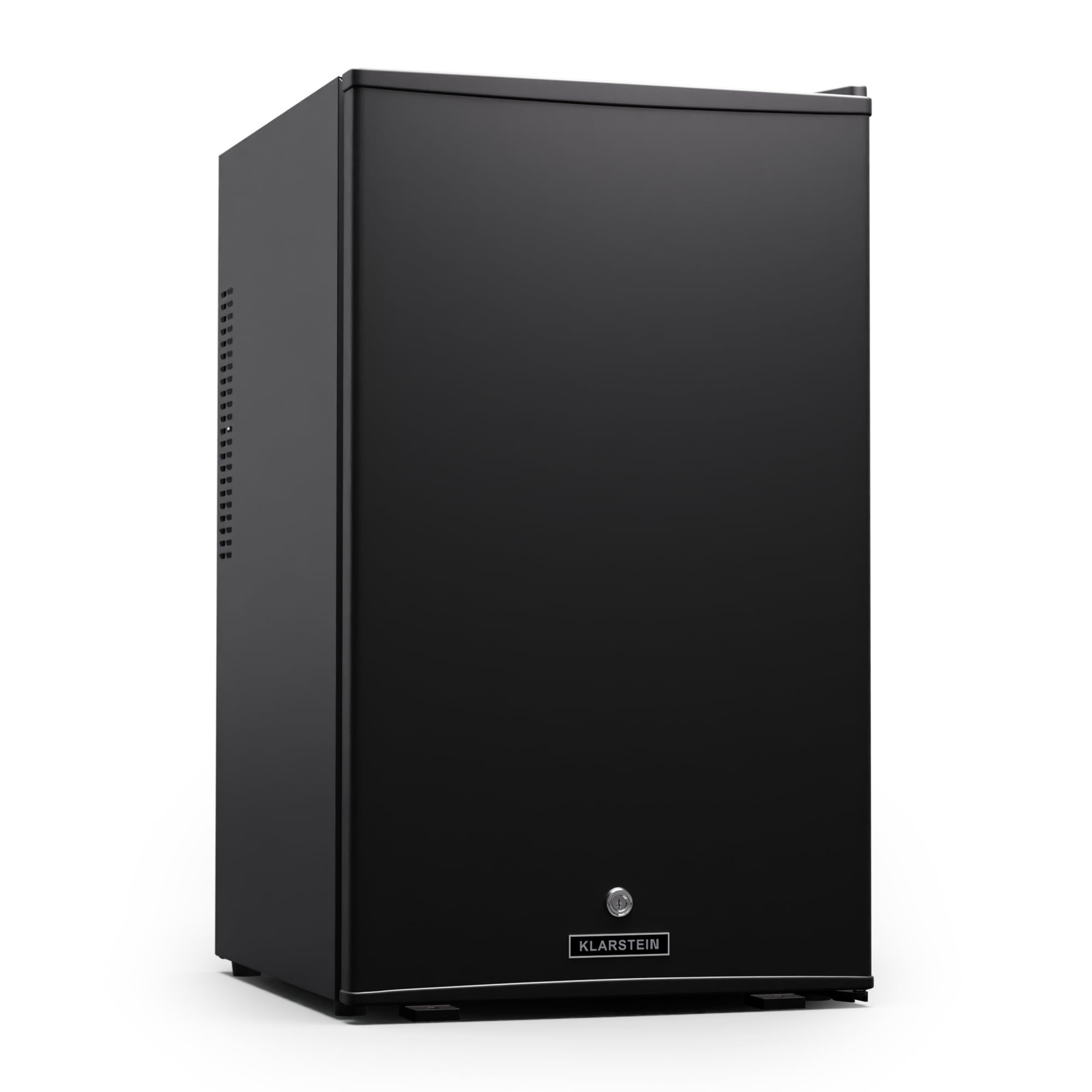 Klarstein 68L Mini Fridge with Glass Door - Compact & Quiet Beverage Cooler for Drinks & Snacks, Adjustable Shelves, Door Lock, Reversible Hinge, Height-Adjustable Feet - Perfect for Home, Office, Dorm, or Bar Use