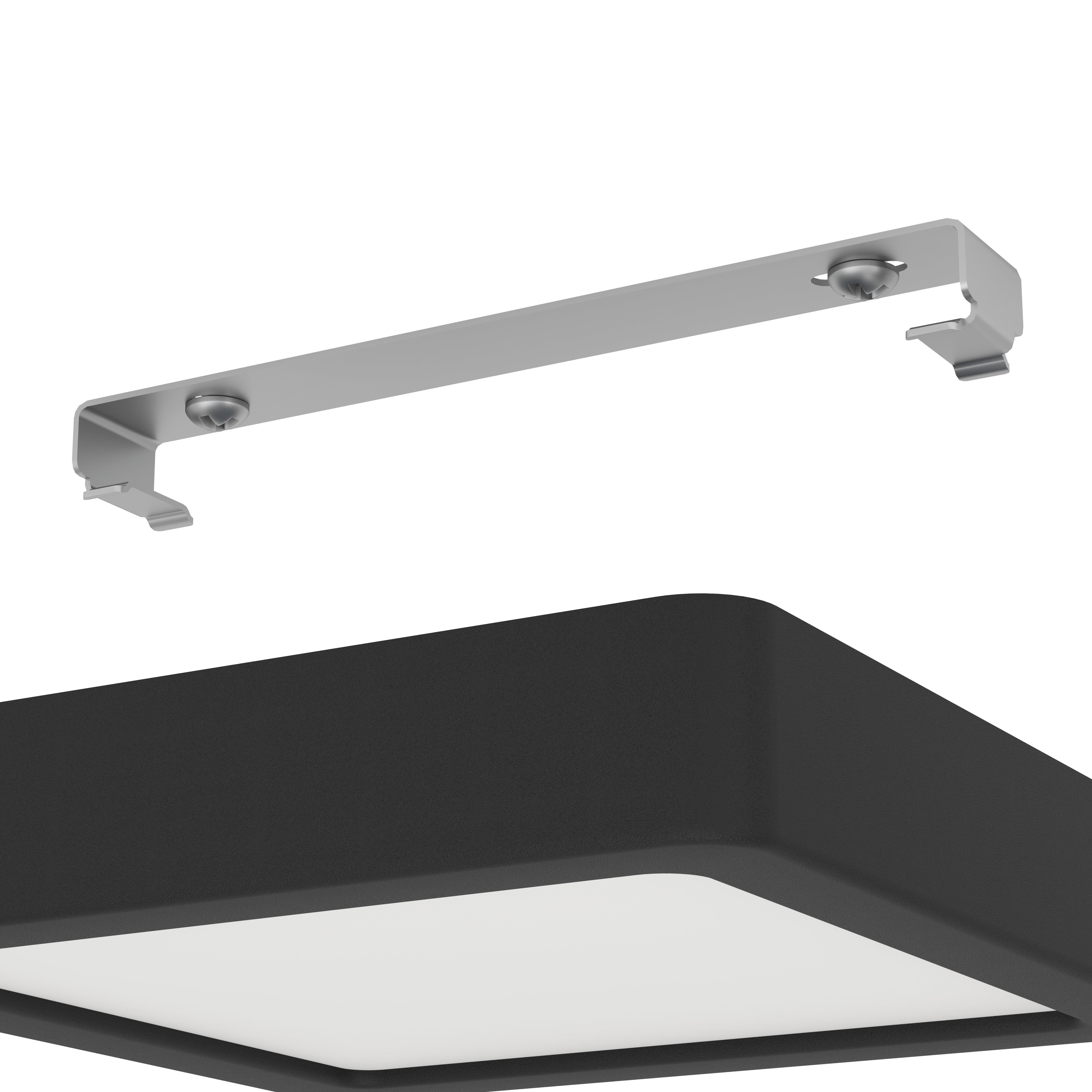 Eglo Fueva 5-LED Black Square Dimmable Flush Mount Ceiling Light Fixture - 16cm Modern Lighting for Bedroom, Kitchen, Hallway & Office
