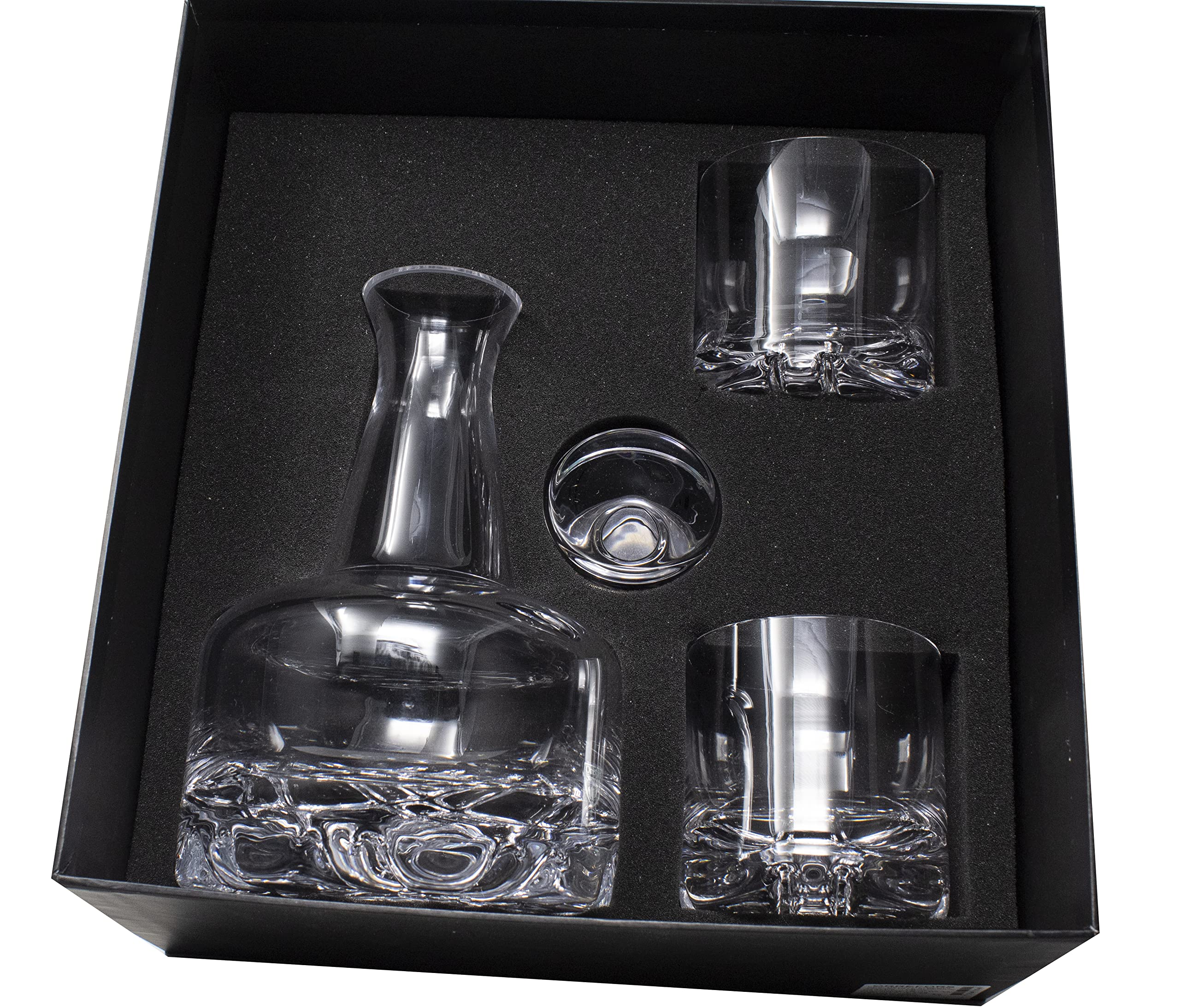 Orrefors Personalized Erik Whiskey Decanter Set with 2 Crystal Glasses - Custom Engraved 26.4oz Crystal Decanter & 12oz Rocks Glasses - Luxury Whiskey Gift Set for Men - Perfect for Anniversary, Birthday & Father's Day Gifts