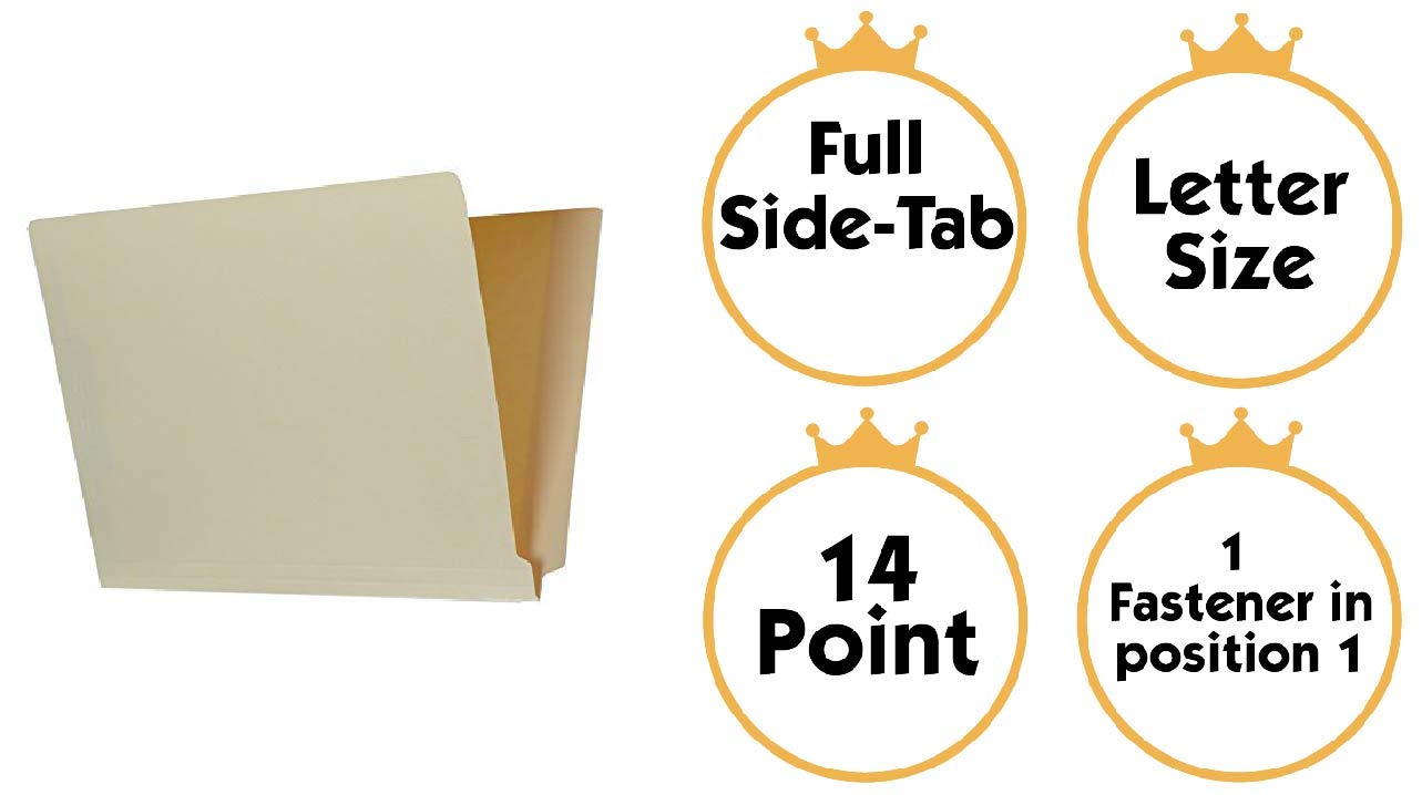 King Manila End Tab File Folders with Prong - Letter Size (Box of 50) | Single Fastener Medical File Folders for Charts & Documents | Durable Office & Hospital Organization Supplies | Perfect for Medical Records, Office Filing & Document Storage